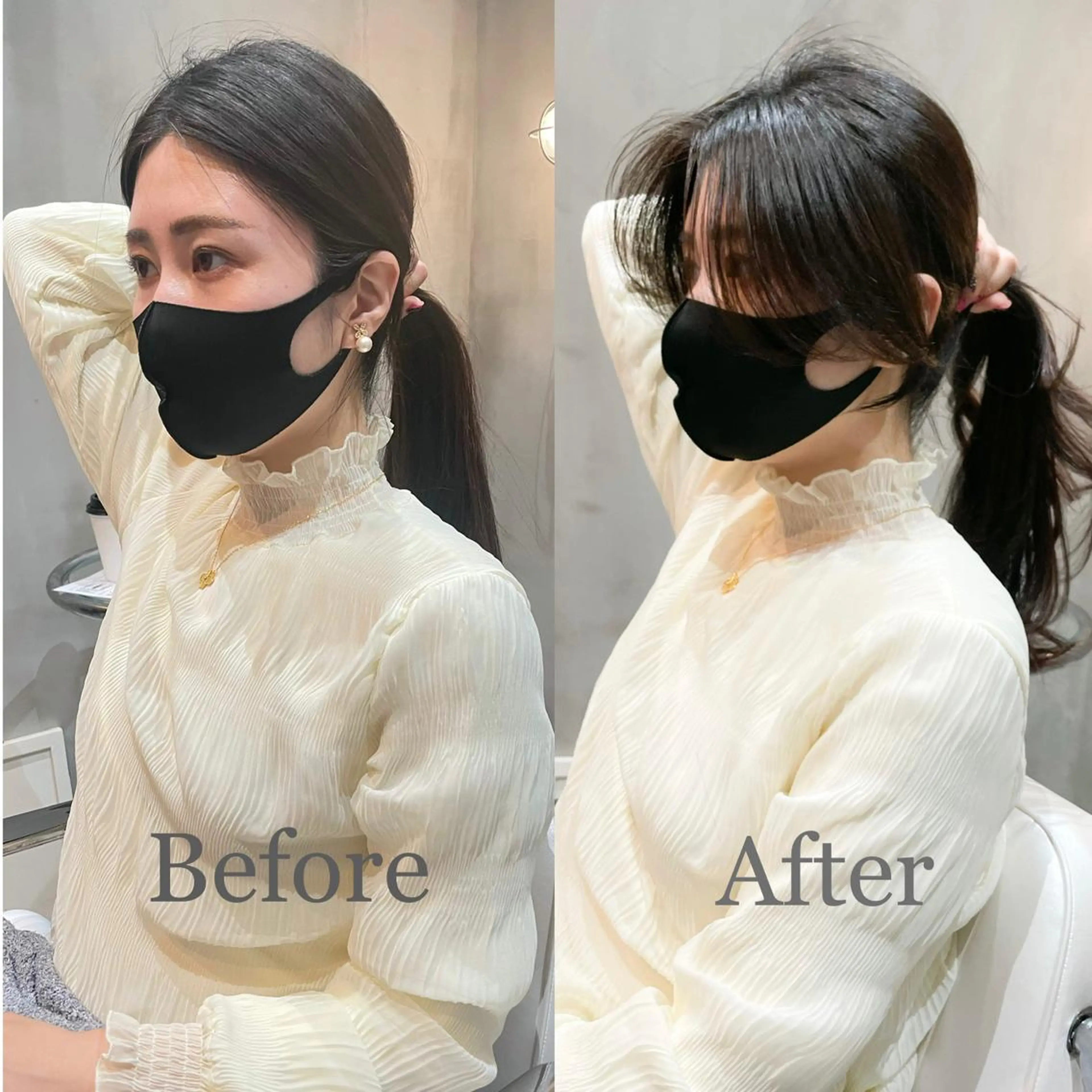 ロング 顔周りカット 韓国風ヘア LOMA🇰🇷 銀座クボタのヘアスタイル