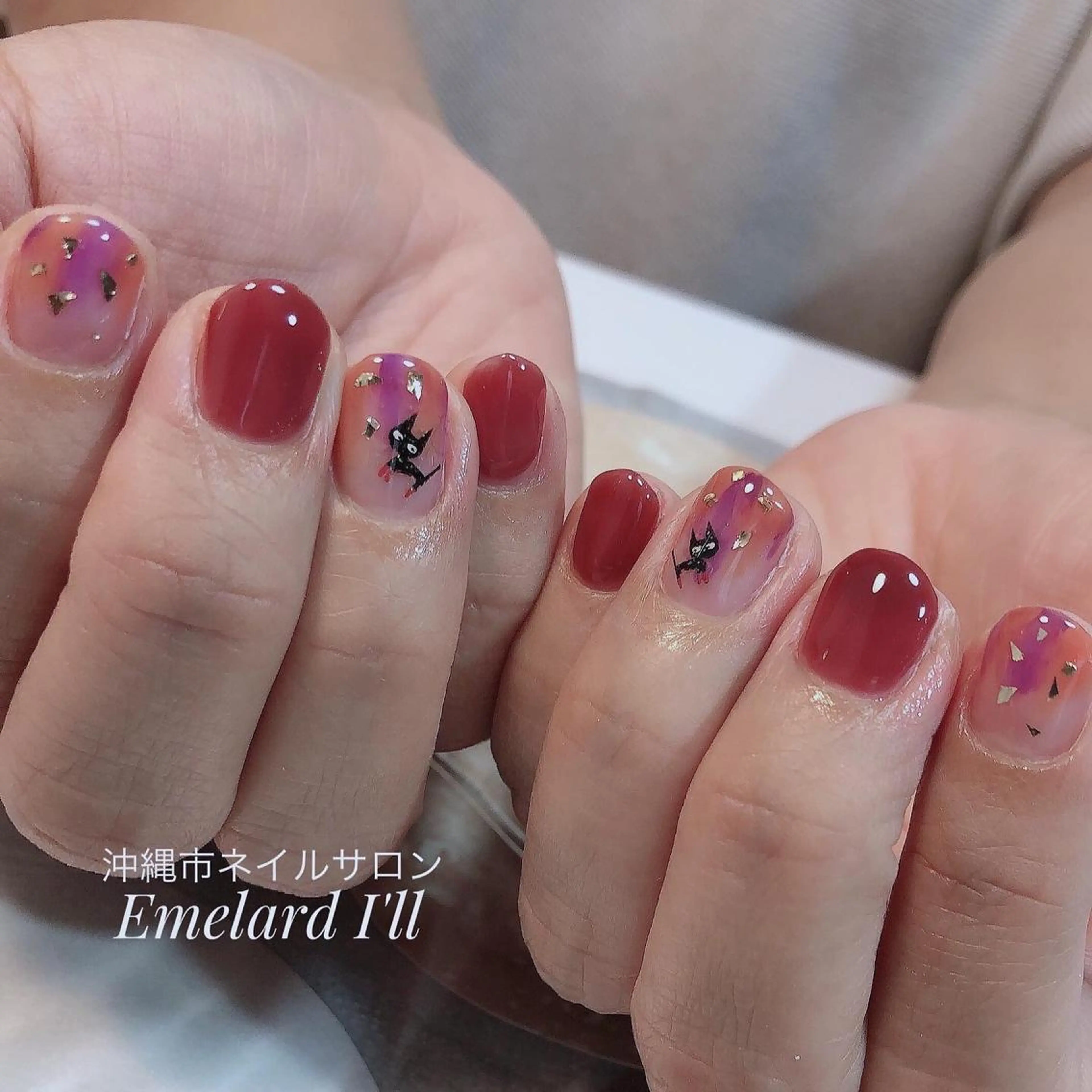 ネイル ハロウィン 沖縄市ネイルサロン エメラルドアイルのネイルデザイン