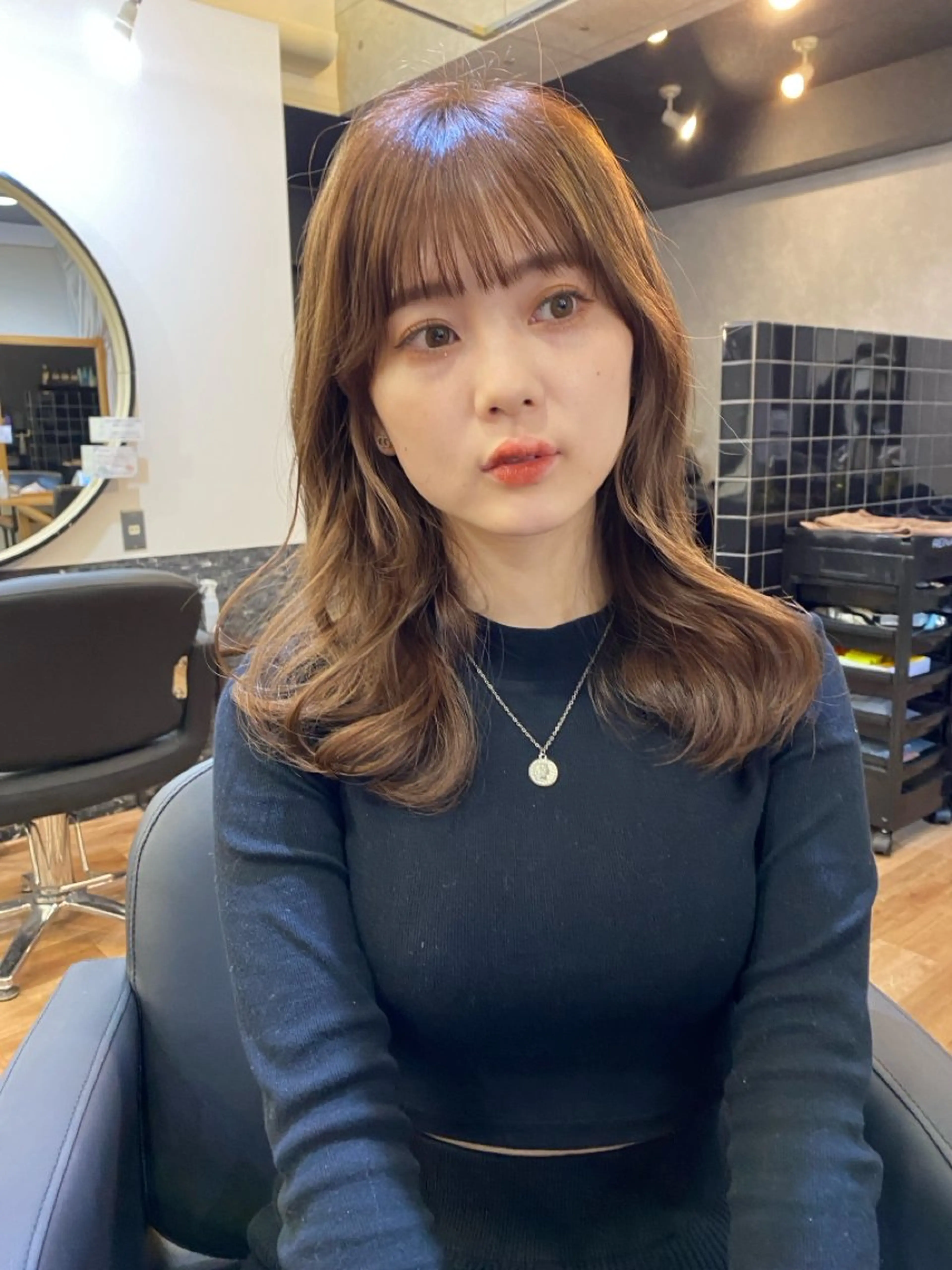 セミロング カラー パーマ 似合わせレイヤー 🇰🇷荒木洋文のヘアスタイル