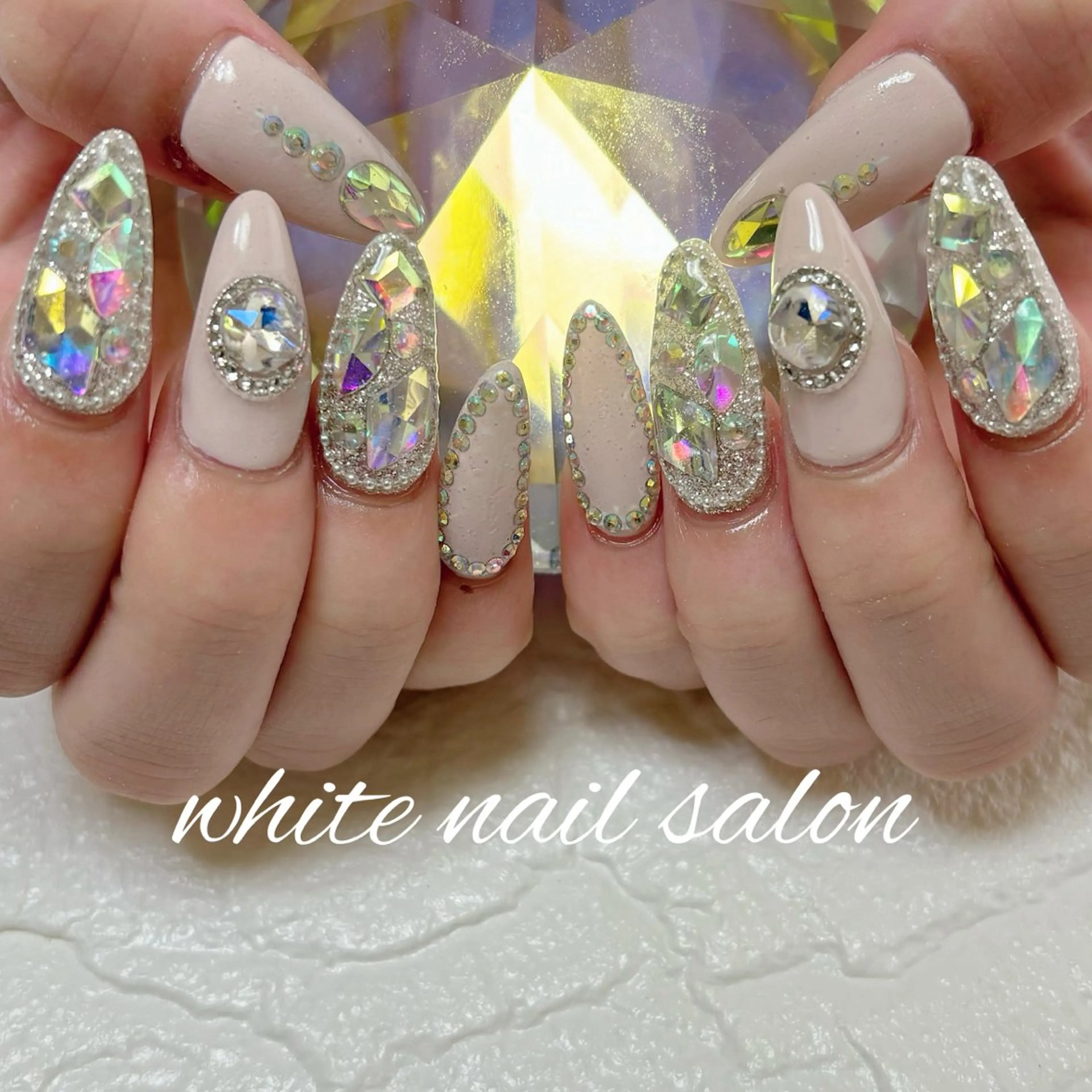 ネイル スカルプネイル ホワイト ハンドネイル white nail salonのネイルデザイン