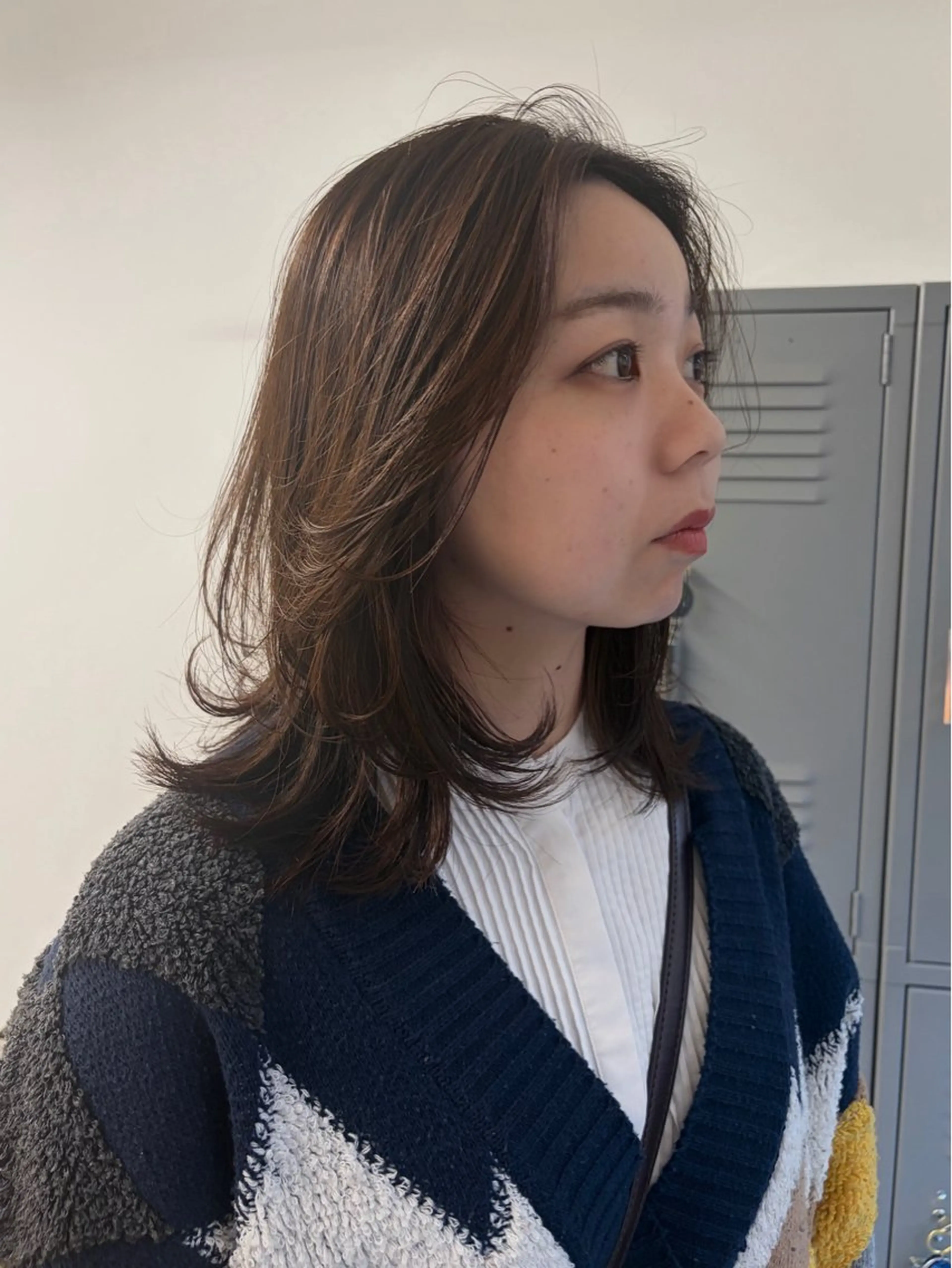 ミディアム レイヤーカット カット トリートメント cana 札幌レイヤースタイルのヘアスタイル
