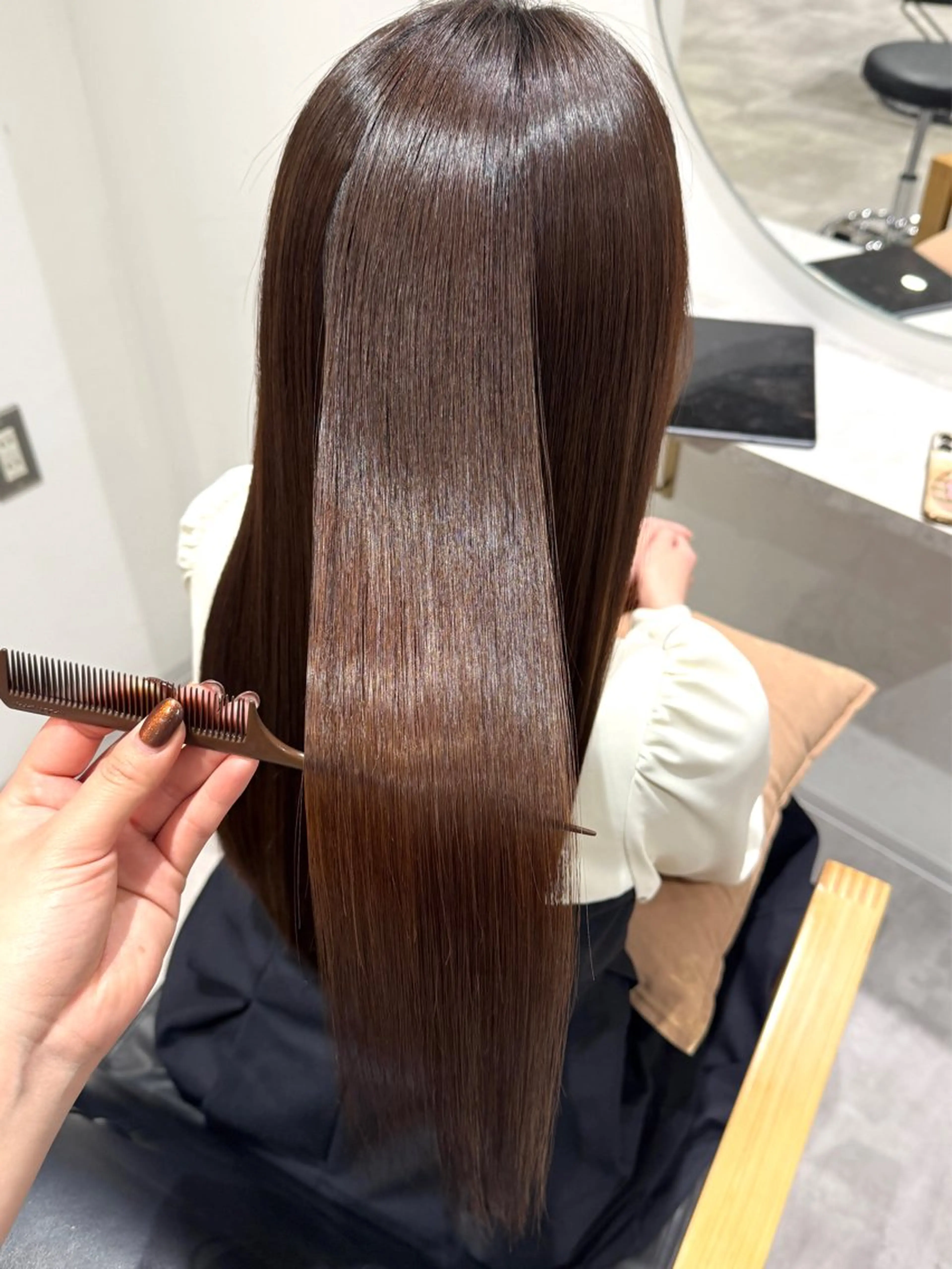 ロング カラー パーマ ブリーチ ダブルカラー ブリーチなしカラー ボブ 顔周りカット カット 縮毛矯正 saki🌼ボブ× 透明感カラー🌼のヘアスタイル