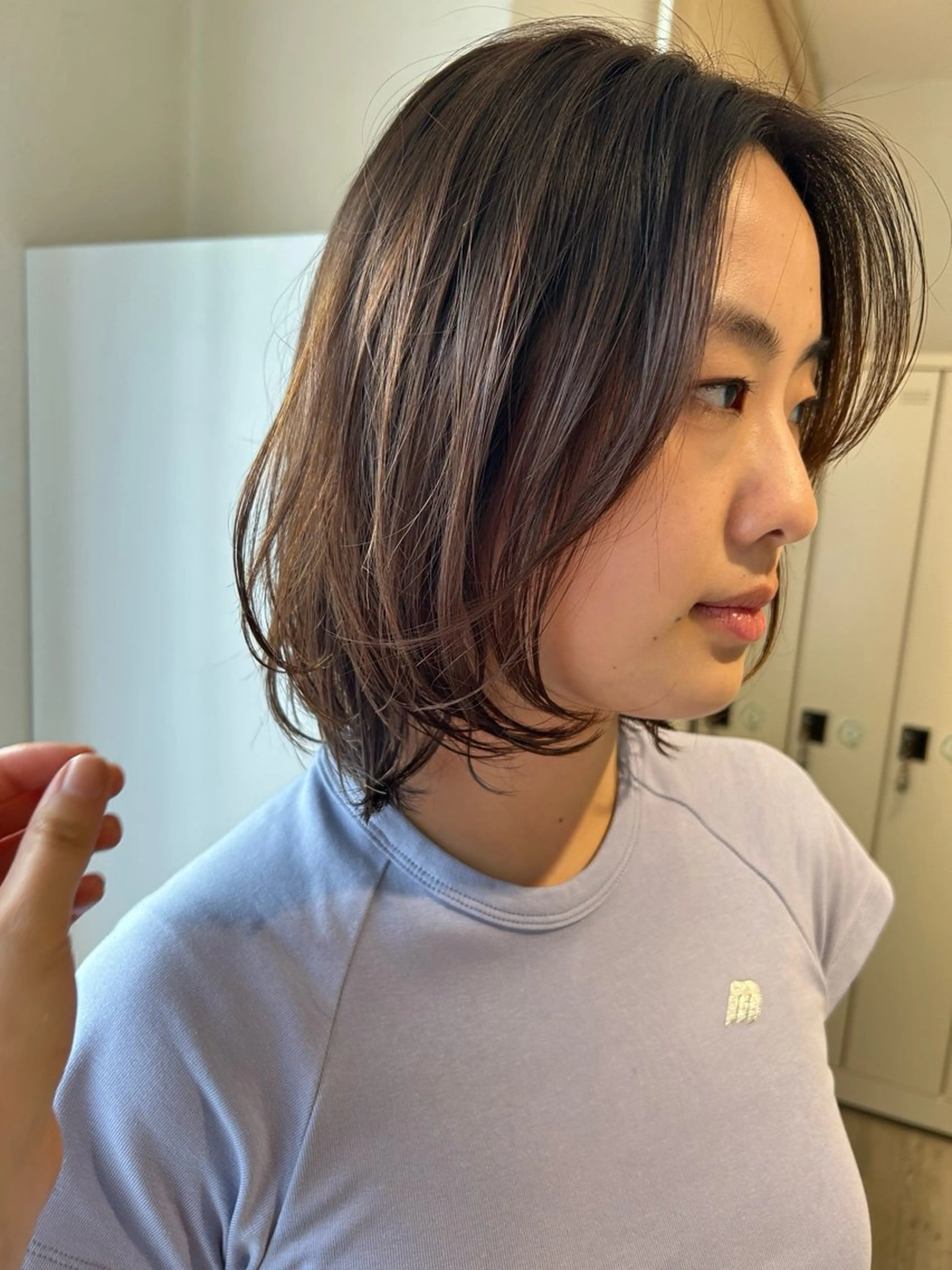 ミディアム 顔周りカット レイヤーカット カラーリスト IKUHOのヘアスタイル