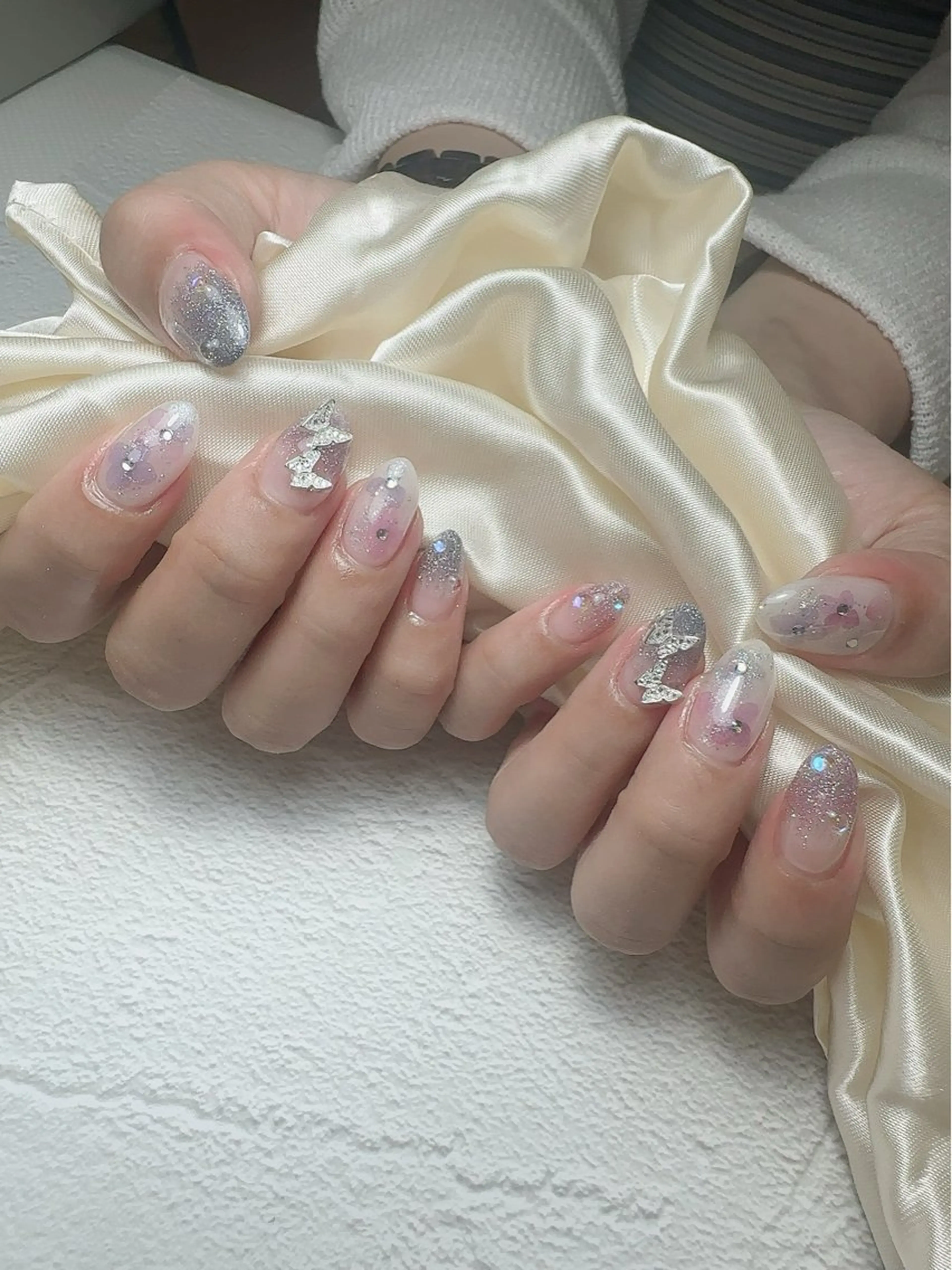 ネイル アートネイル 入学式 ハート マグネットネイル 持ち込み ハンドネイル Nailsalon Mimiy..♡のネイルデザイン