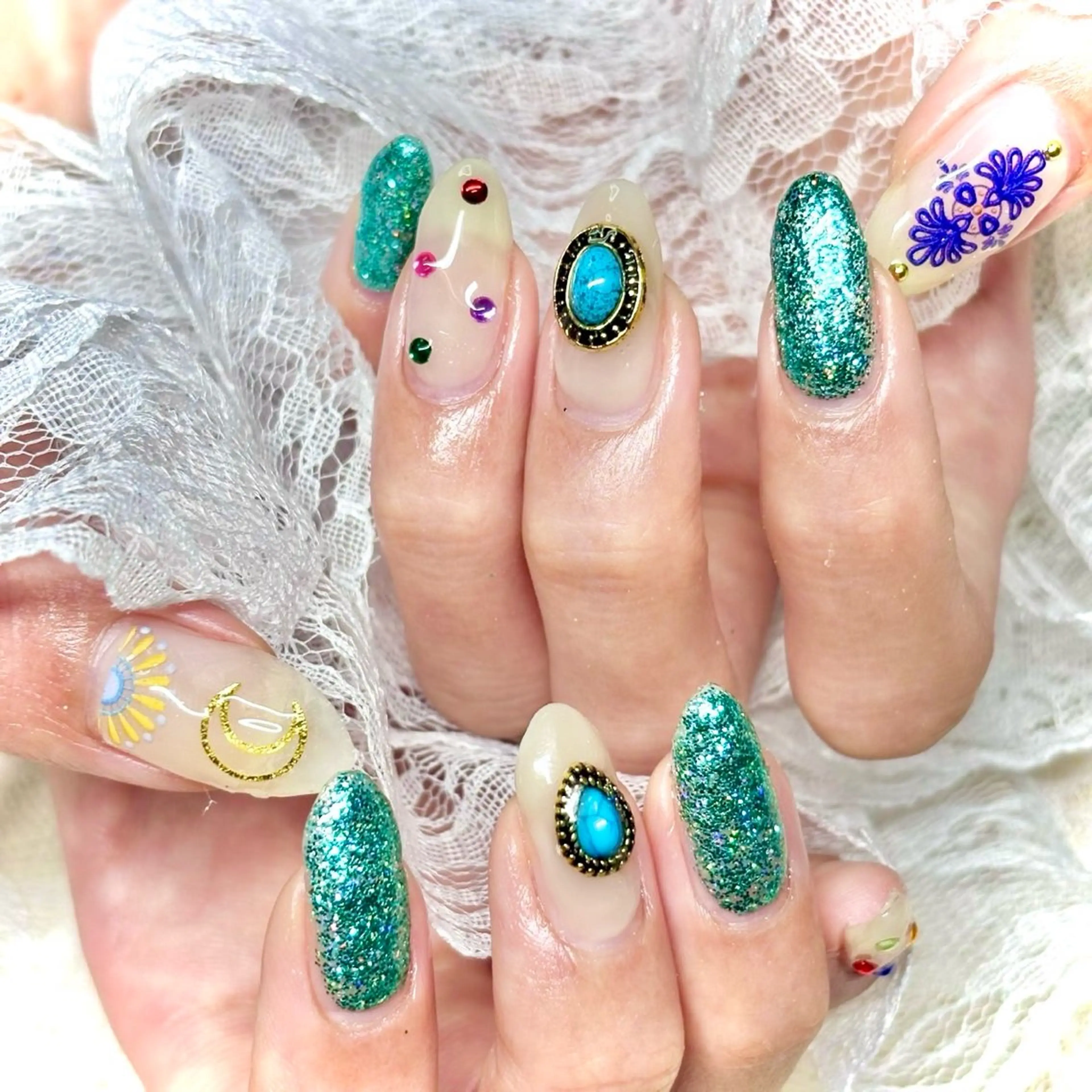 ネイル 韓国ネイル ラメ(グリッター) ワンホンネイル miminon 自宅ネイルサロンのネイルデザイン