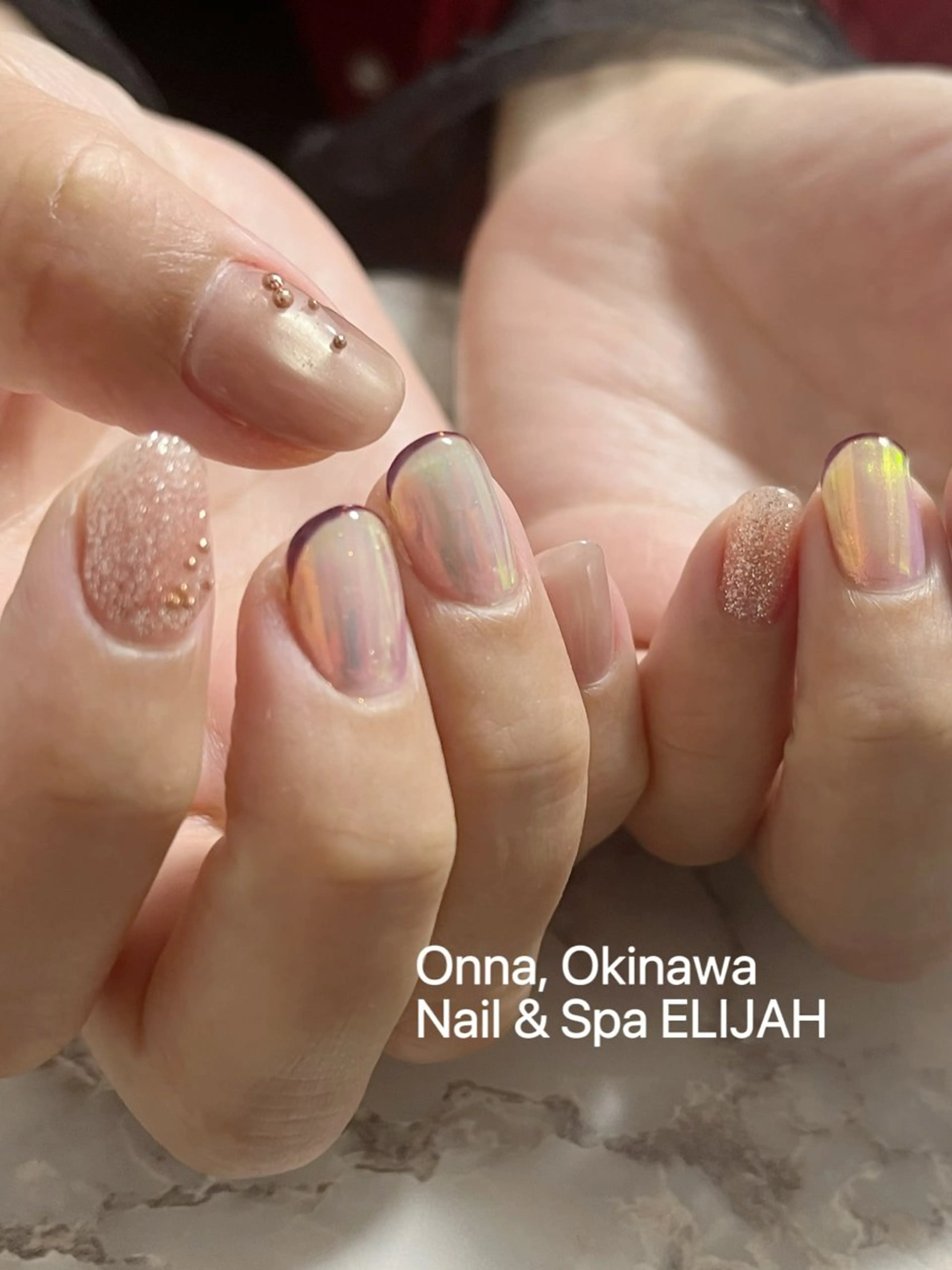 ネイル ハンドネイル ダンラップ新里 友簣乃のネイルデザイン