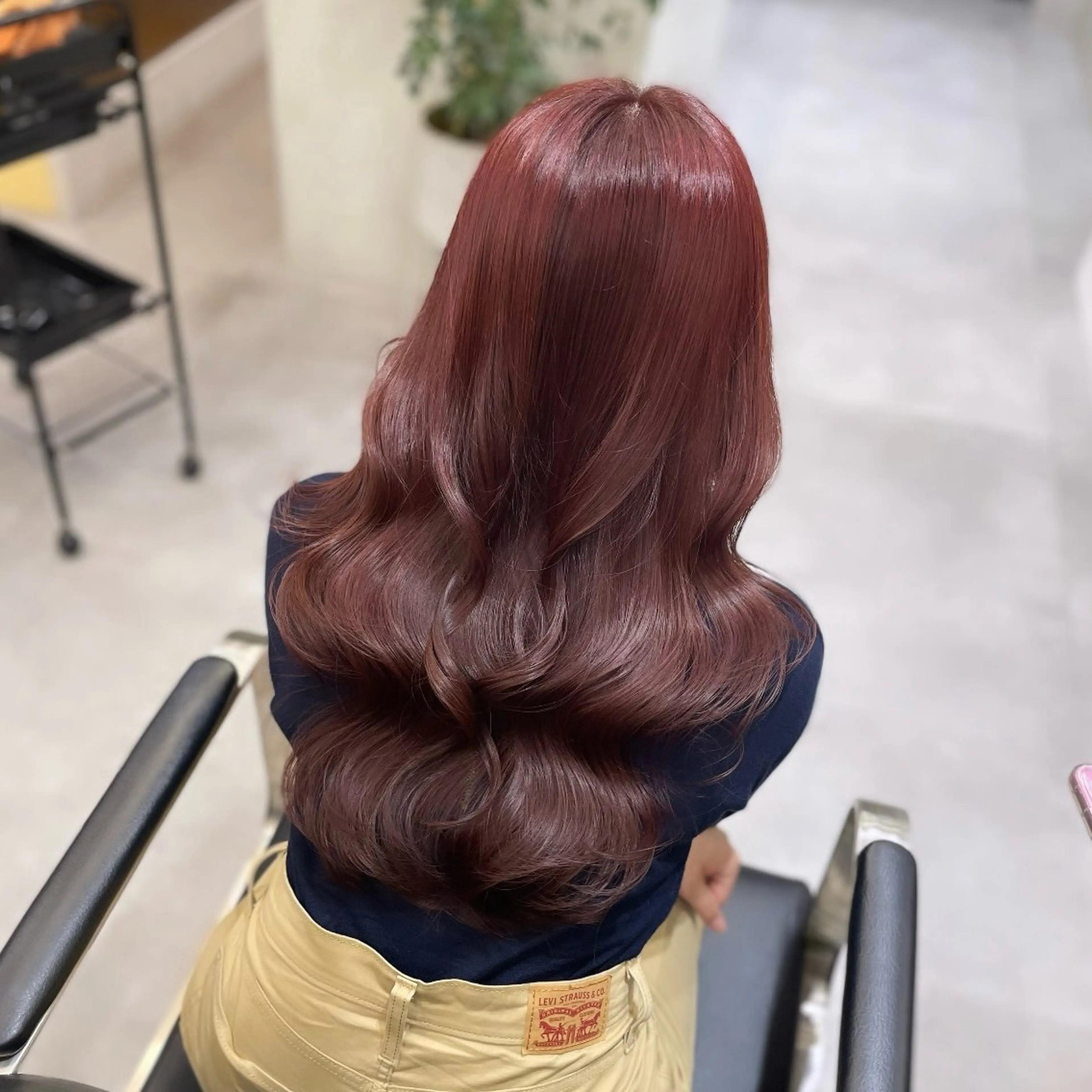 ロング カラー ブリーチ ダブルカラー ブリーチなしカラー ピンクカラー レイヤーカット カット ヘアカラー Rui/透明感カラー 暖色/レイヤーカットのヘアスタイル