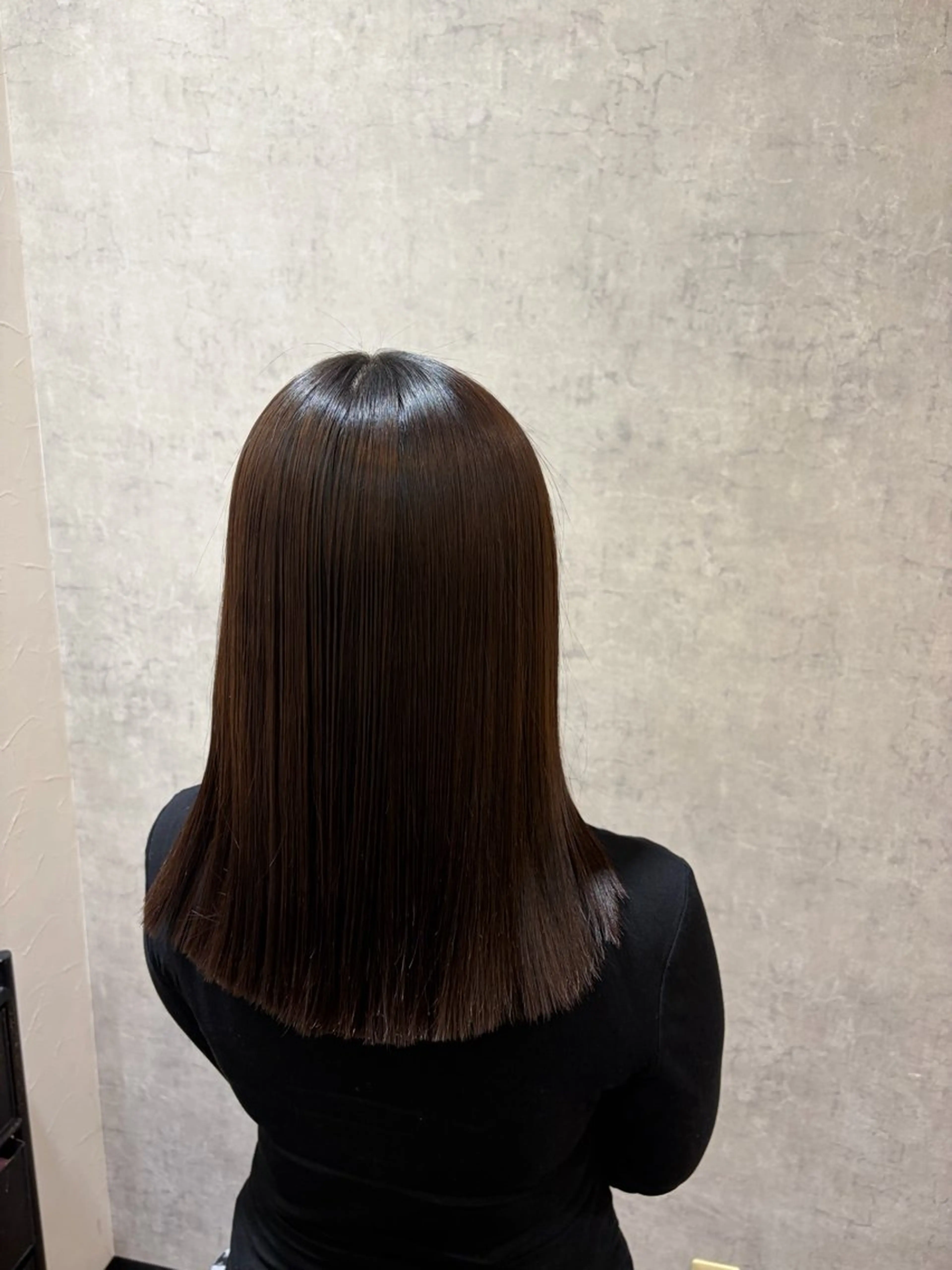 セミロング カット 縮毛矯正 下山 萌華のヘアスタイル