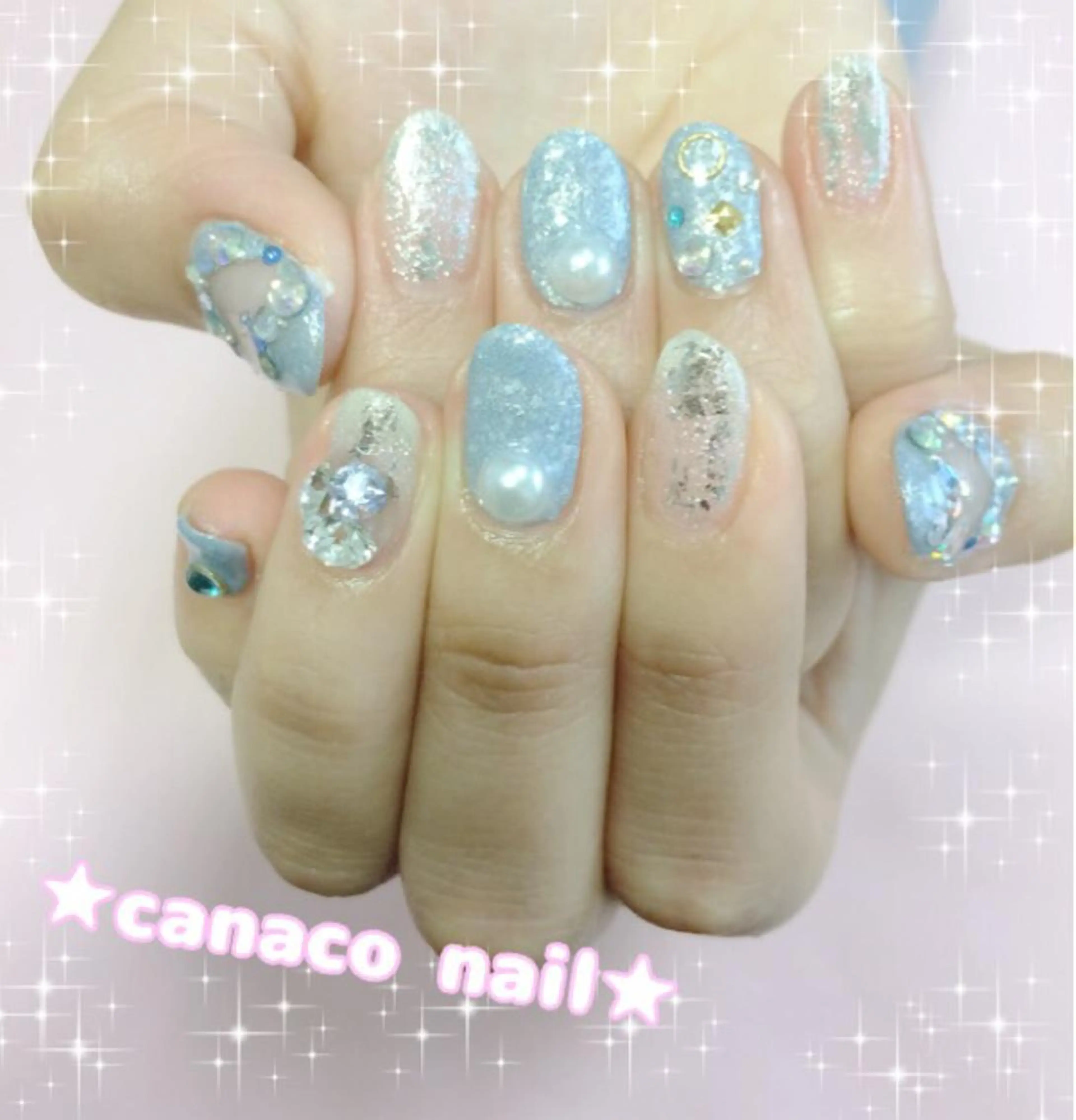 ネイル ストーンネイル ベテランネイル cnc  nailのネイルデザイン