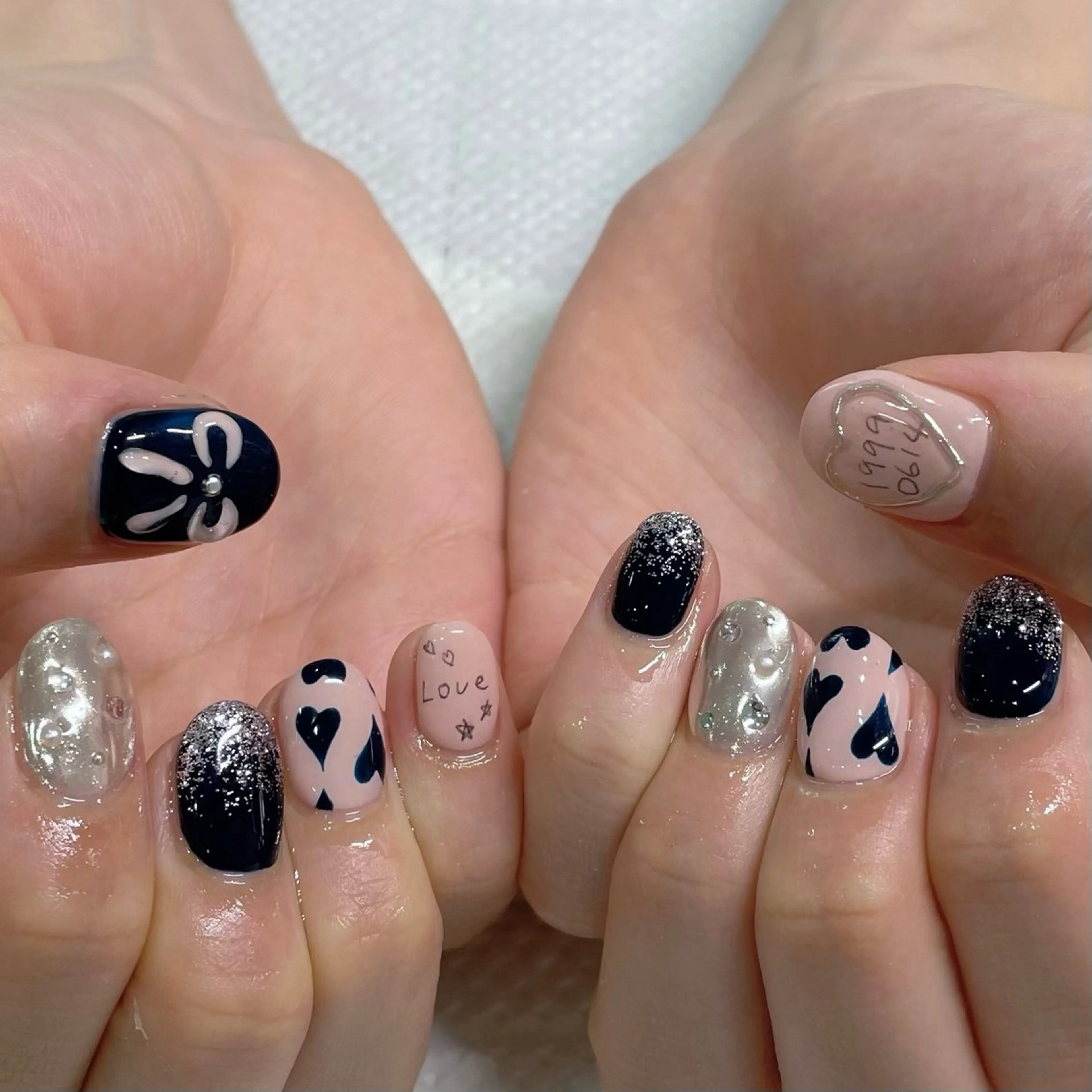 ネイル ぷっくりネイル リボン ハンドネイル Ricnail☾ ayanoのネイルデザイン