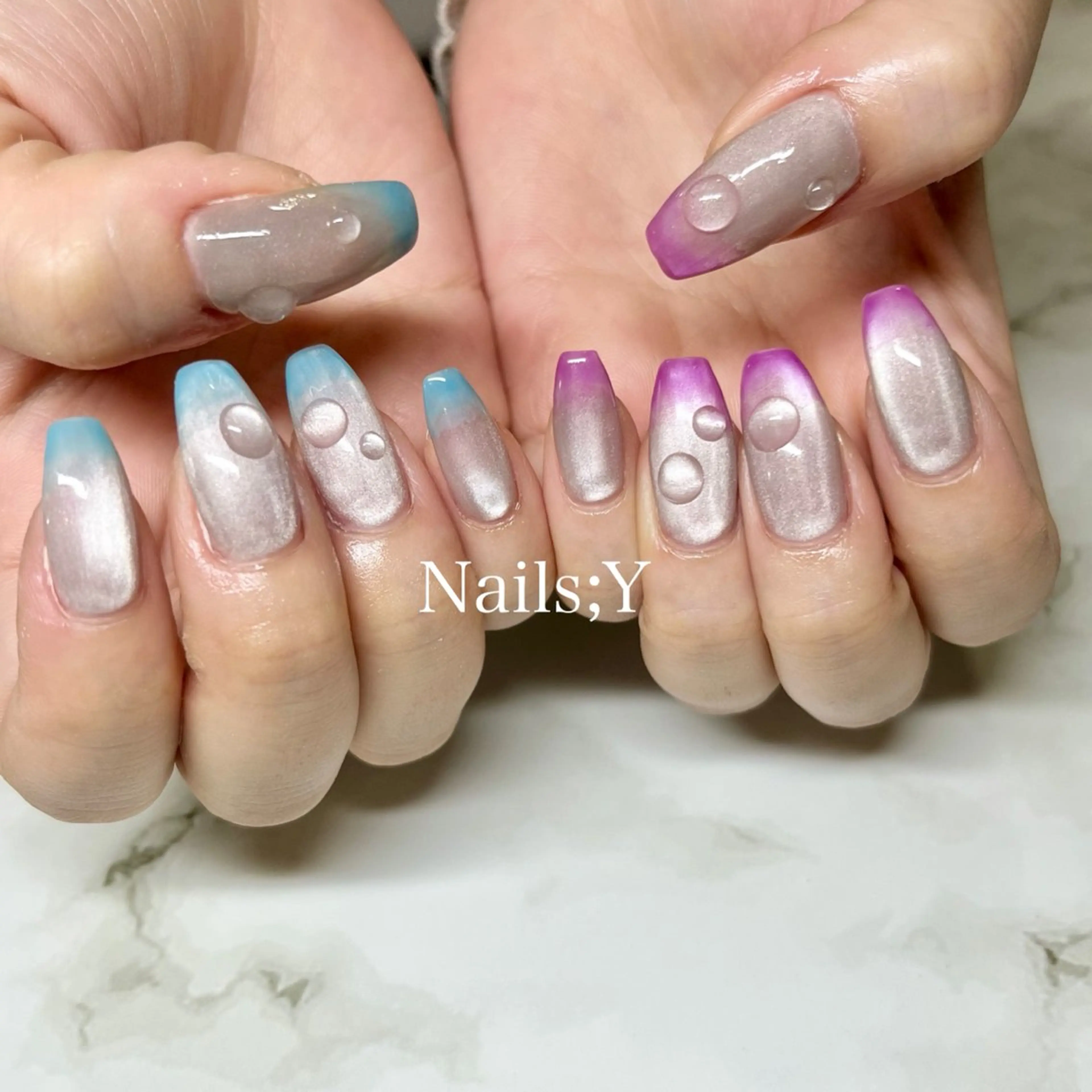 ネイル グラデーション マグネットネイル ハンドネイル yo koのネイルデザイン
