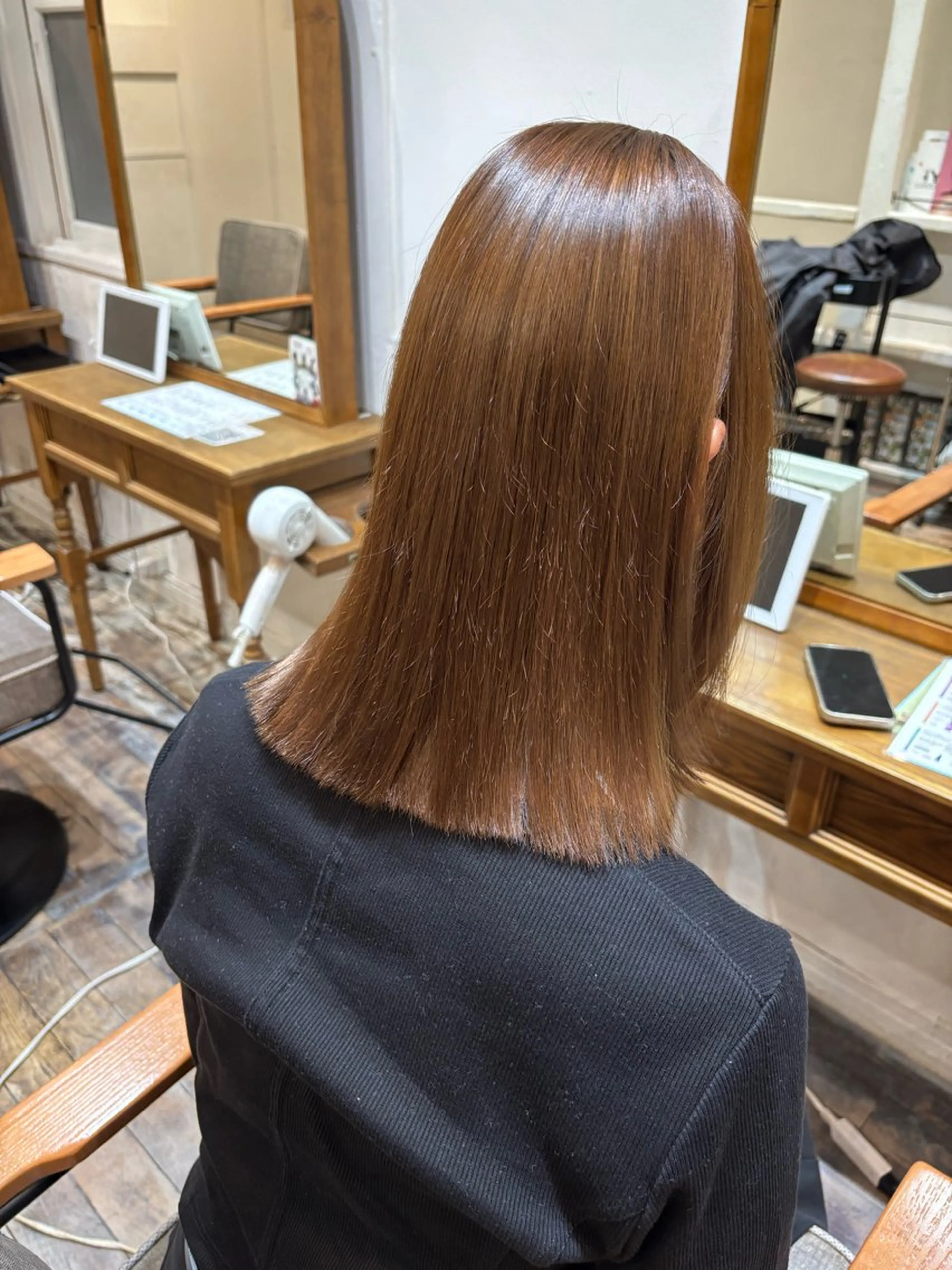 ミディアム 髪質改善 縮毛矯正 藤井 ユウキのヘアスタイル