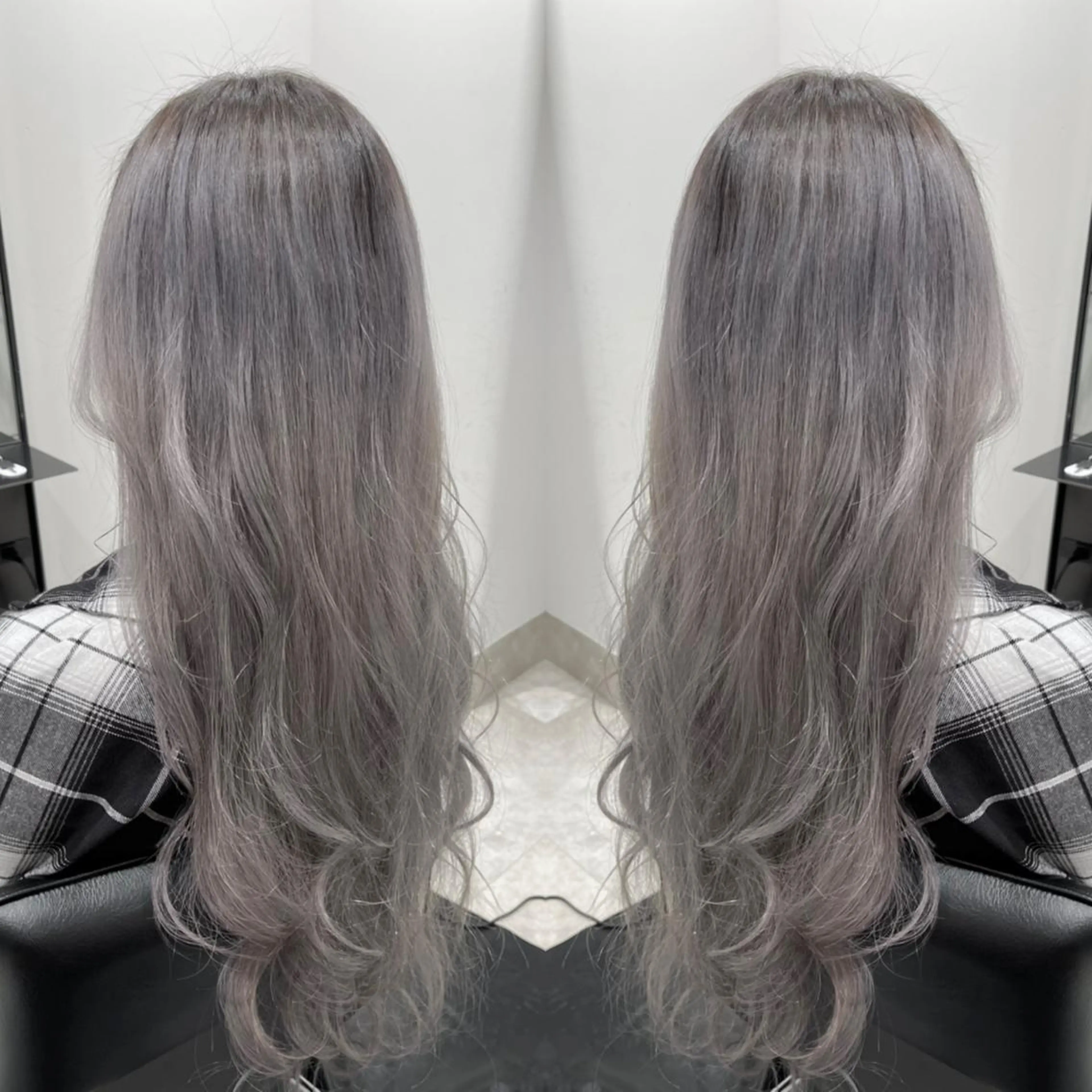 カラー パーマ ヘアアレンジ メンズ キッズ ネイル マツエク・マツパ アイブロウ シルバー 眉カラー シルバー カット 縮毛矯正 トリートメント ヘアセット ✅髪質改善/水素/ ウルトワ/縮毛矯正✅のヘアスタイル