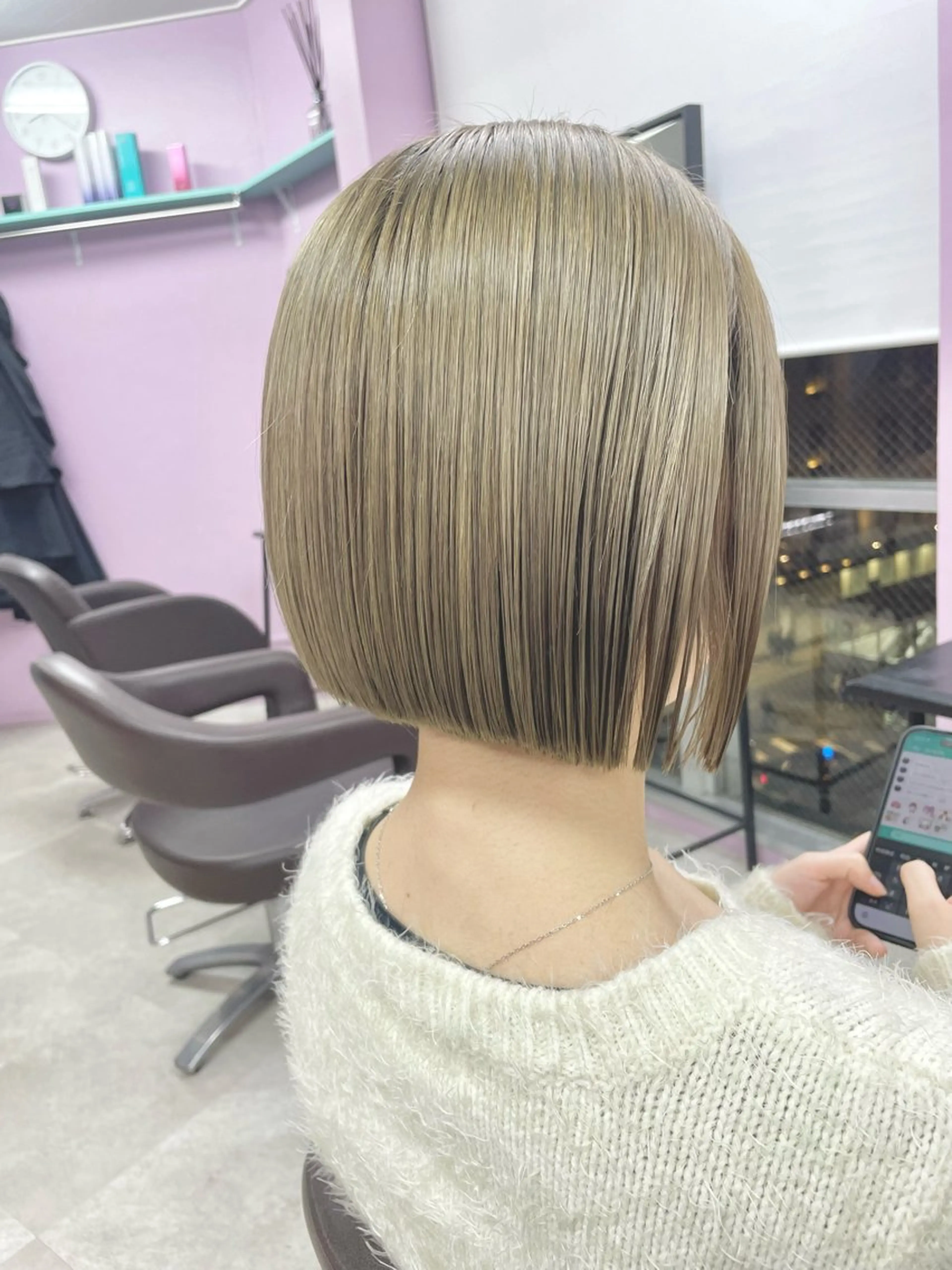 ショート カラー ブリーチ カット ヘアカラー トリートメント 高尾亮輔/ ボブ特化美容師のヘアスタイル