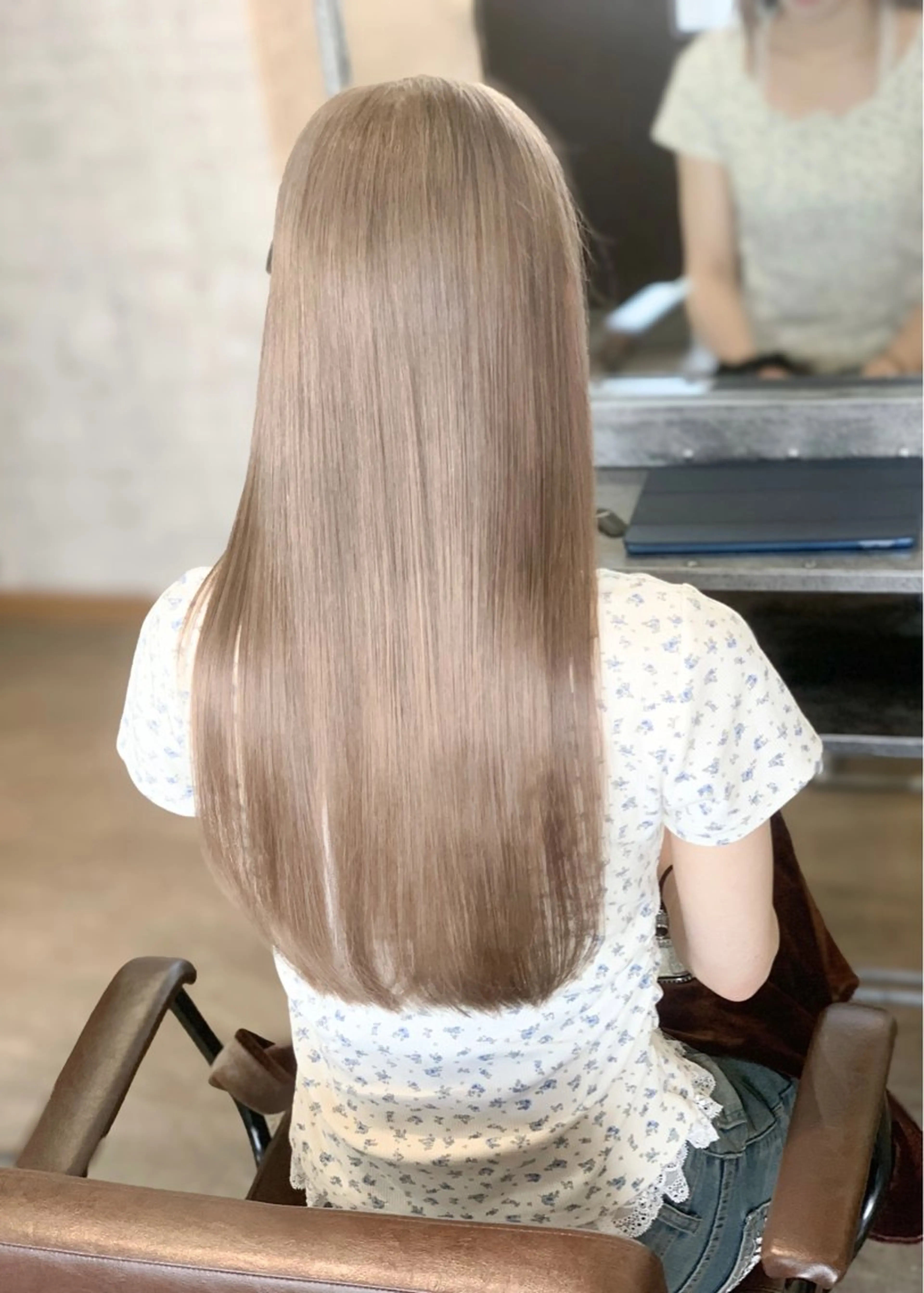 ロング ボブ ハイライト 髪質改善 韓国風ヘア レイヤーカット カット トリートメント メンズスタイル バレイヤージュ　齋藤のヘアスタイル