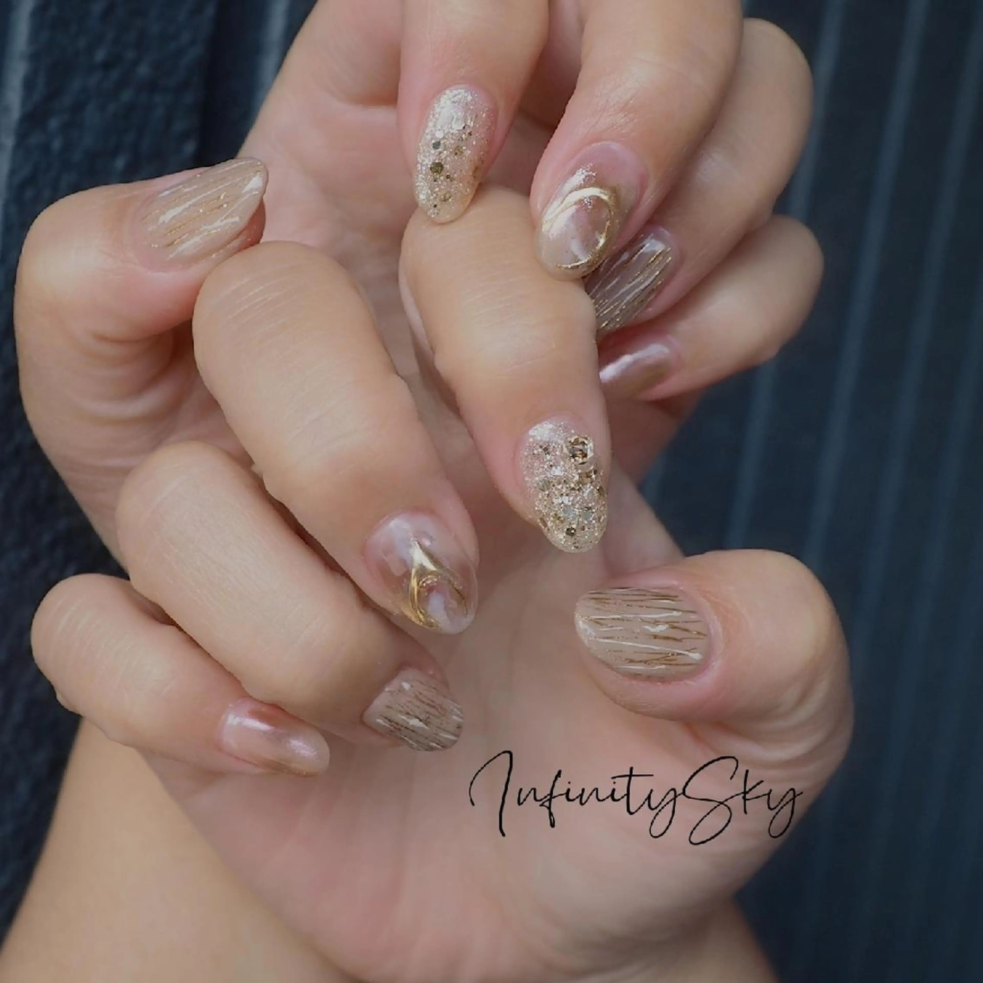 ネイル アートネイル ハンドネイル infinity skyのネイルデザイン