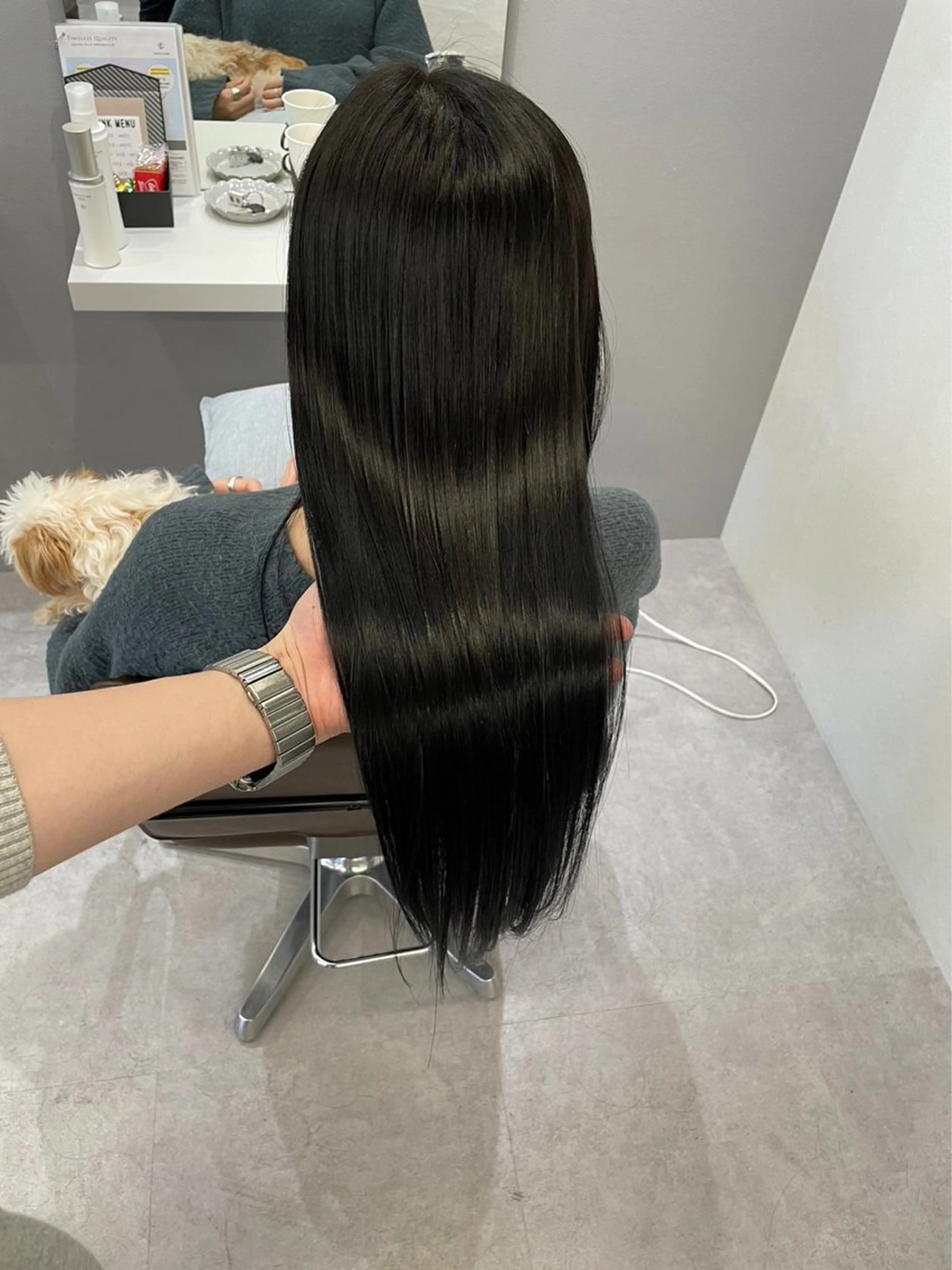 ロング カット ヘアカラー 縮毛矯正 トリートメント 酸性縮毛矯正 Coreすずのヘアスタイル