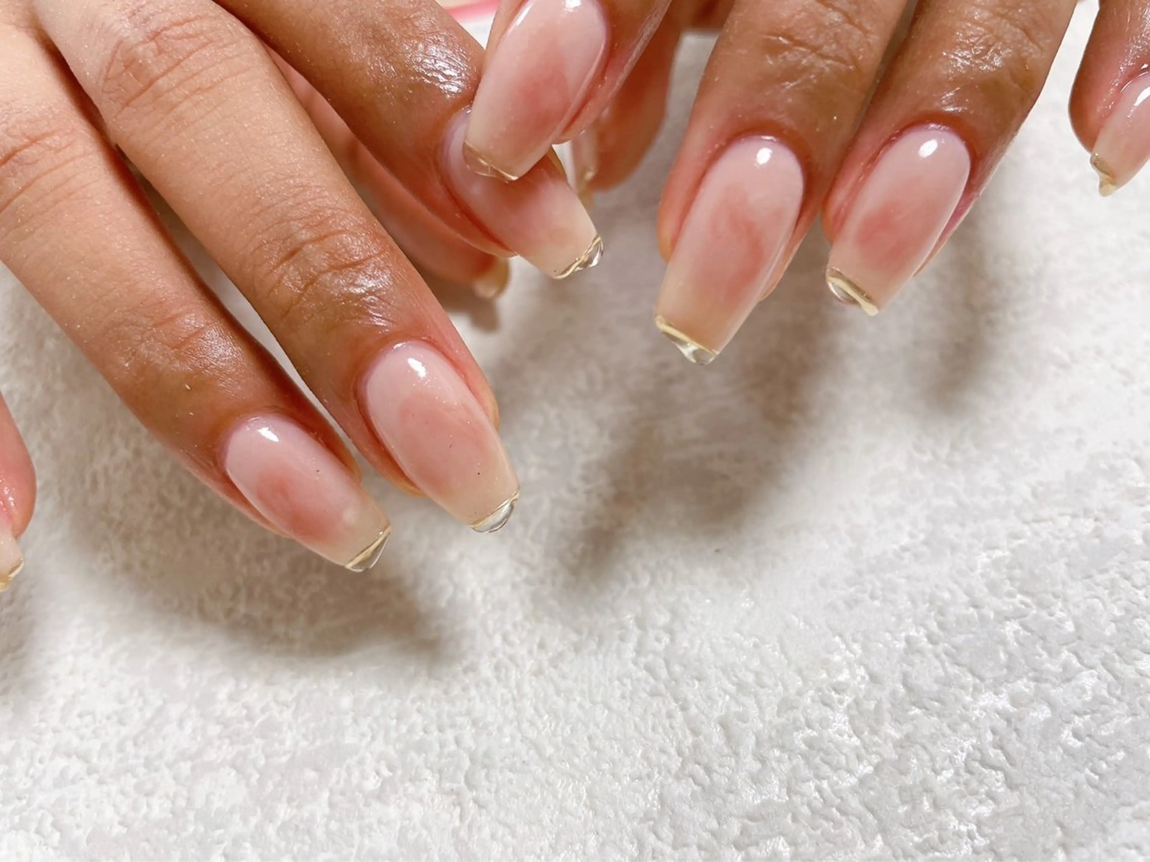 ネイル フレンチネイル ジェルネイル ガラスフレンチ 韓国ネイル メンズネイル kiki nail たまプラーザのネイルデザイン