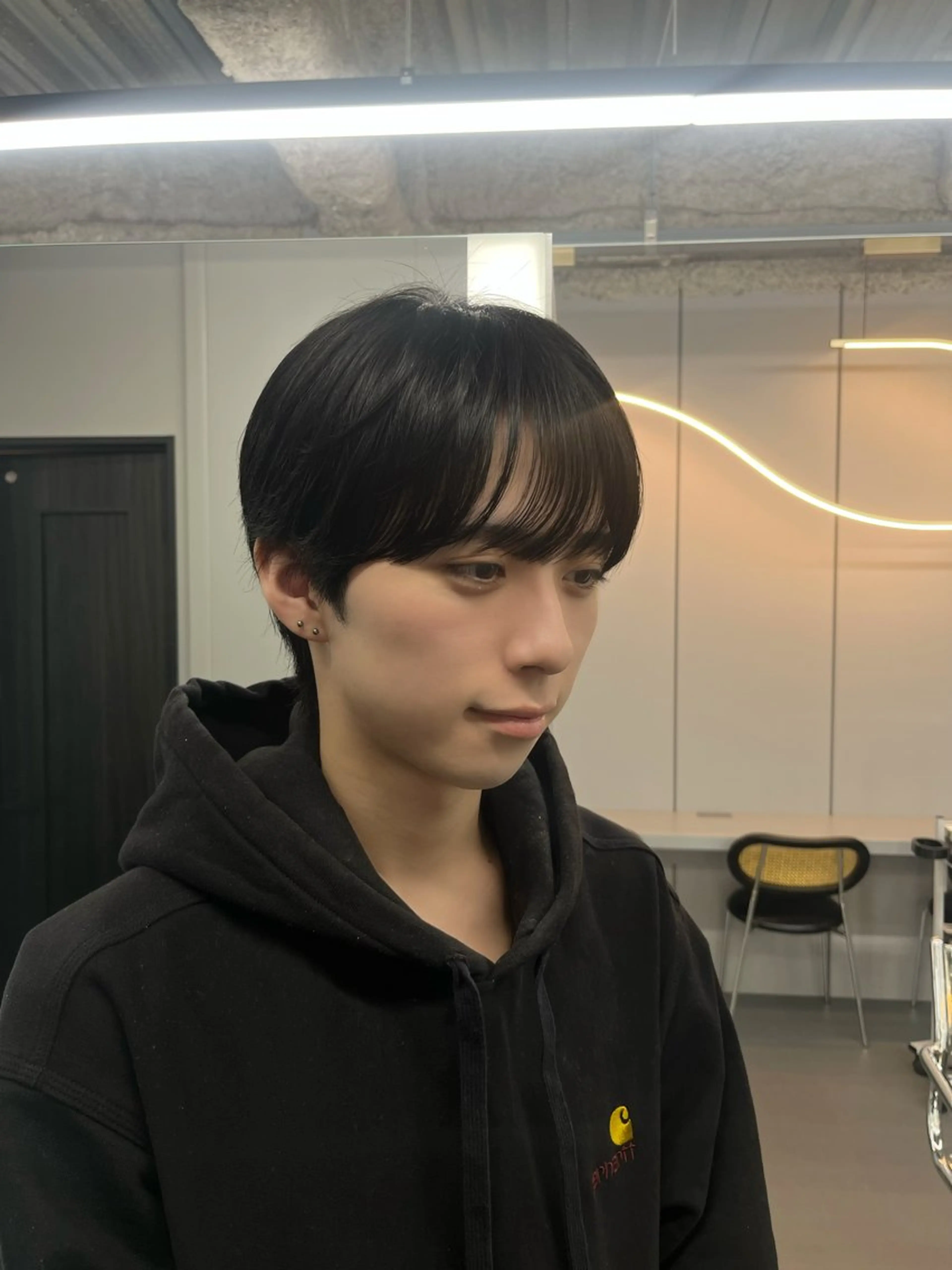 メンズ マッシュ シースルーマッシュ カット NARE所属・アイカ🐺 ナチュラル韓国ヘアのヘアスタイル