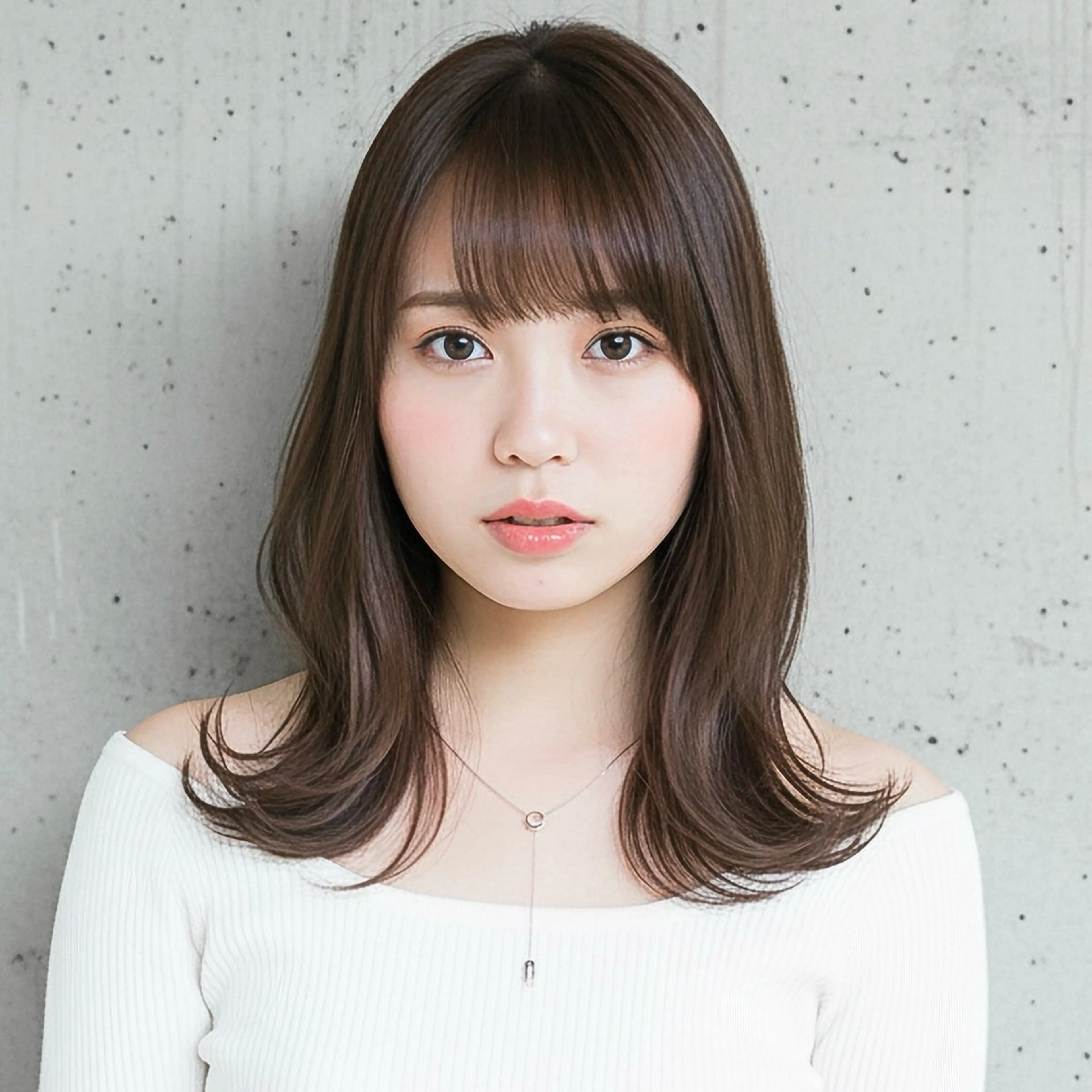 ミディアム カット ヘアカラー ハッシュカット 田窪珠妃のヘアスタイル