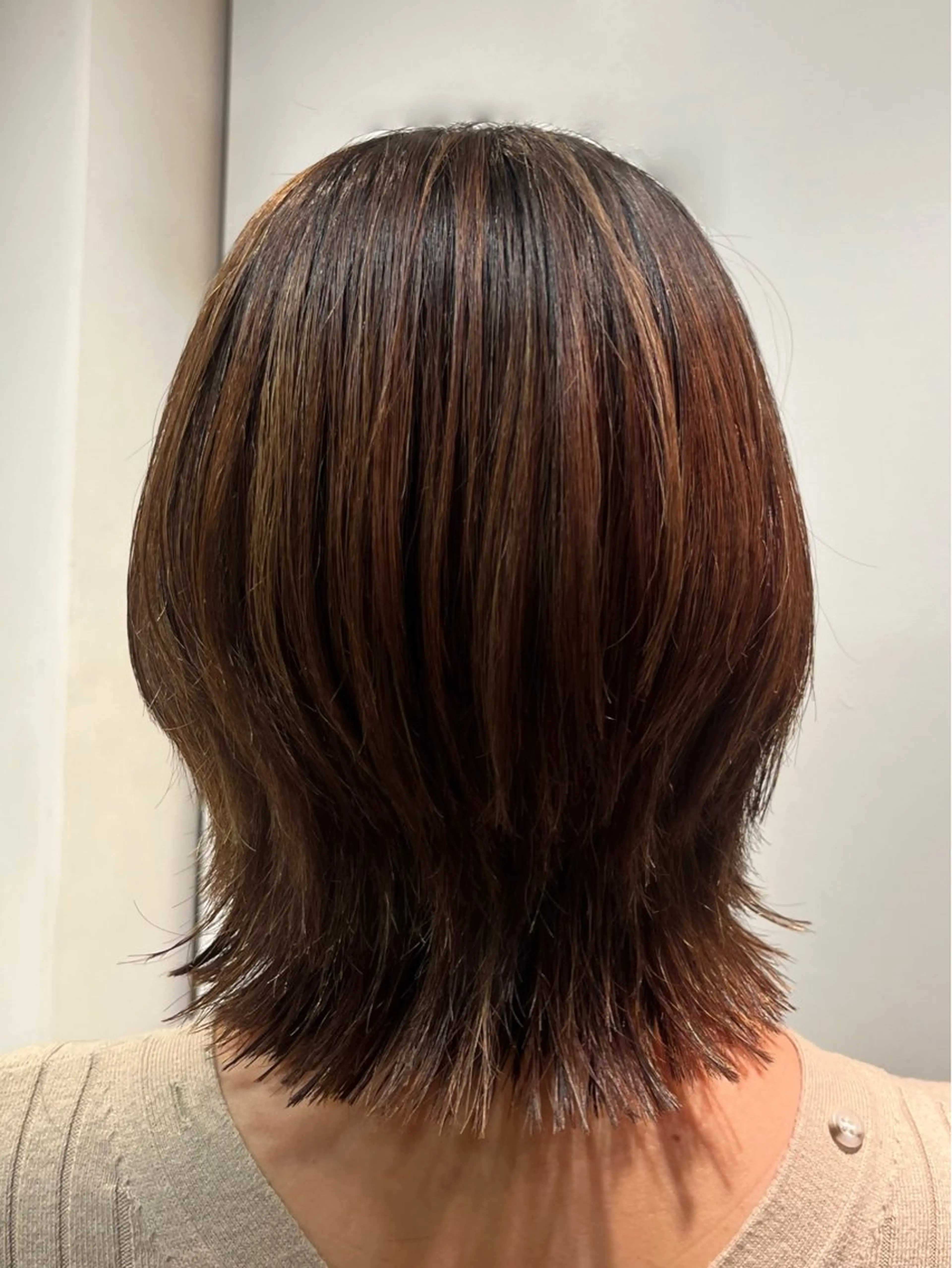 ミディアム ボブレイヤー ボブ くびれヘア レイヤーカット ️ちば🩵JILLE 恵比寿 透明感カラーのヘアスタイル