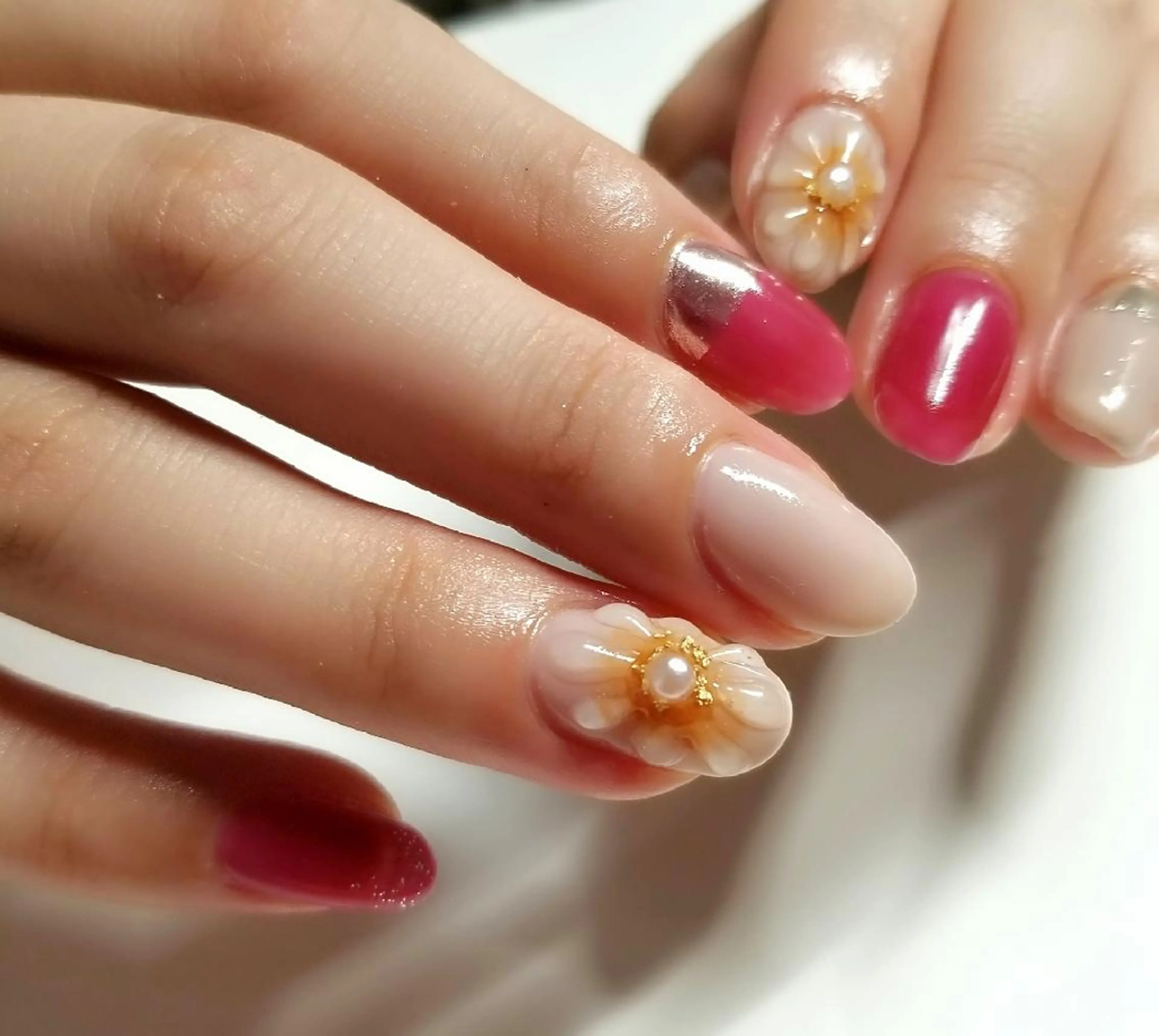 ネイル フラワーネイル ぷっくりネイル nail salon ipuniのネイルデザイン