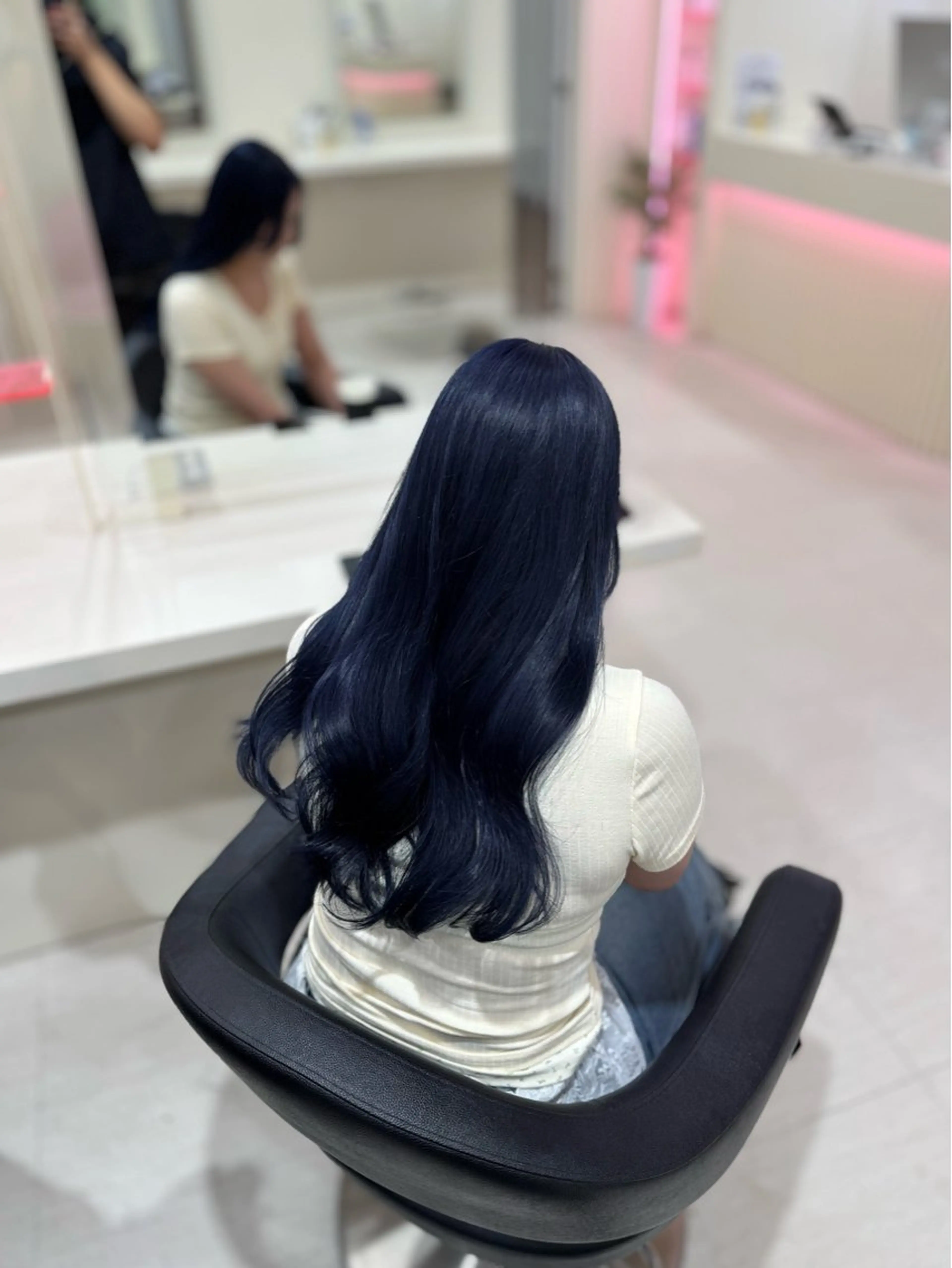 ロング 髪質改善 カット ヘアカラー 透明感× ブルーブラック/池袋のヘアスタイル