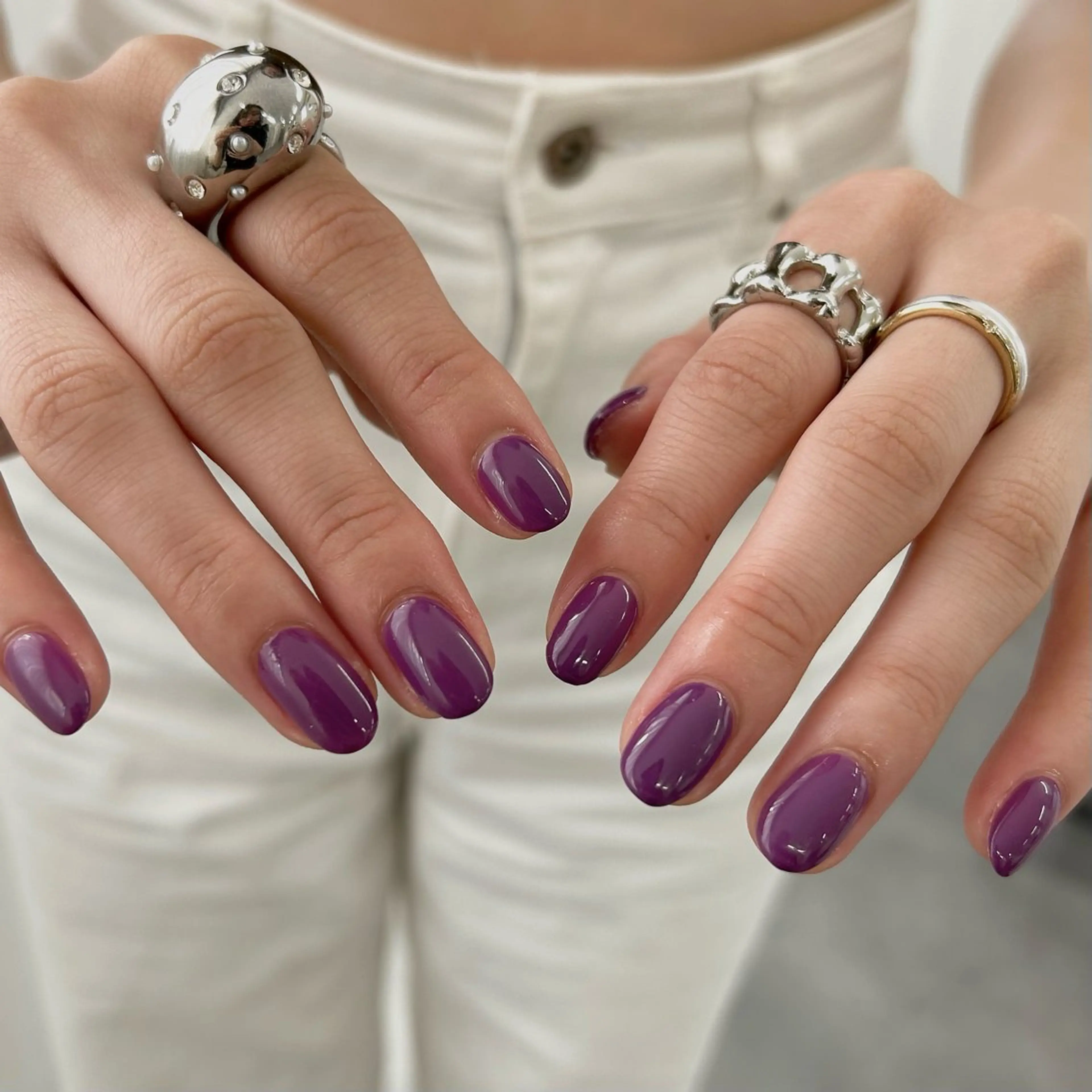 ネイル ワンカラーネイル パープル 🤍meiru 🤍ネイリストのネイルデザイン
