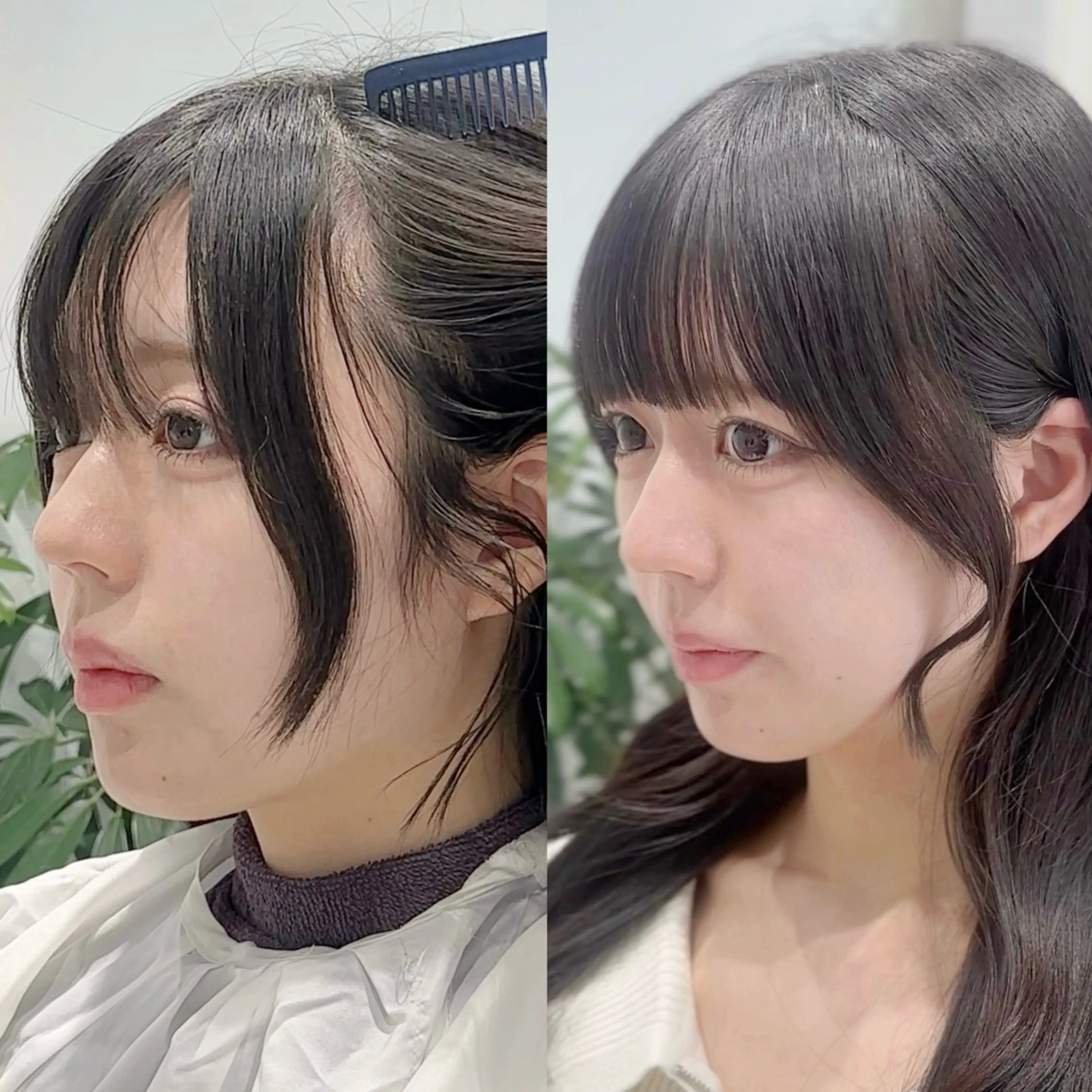 ミディアム カラー カット ヘアカラー トリートメント ヘッドスパ ヘアセット 短めショートカット カットモデルのヘアスタイル