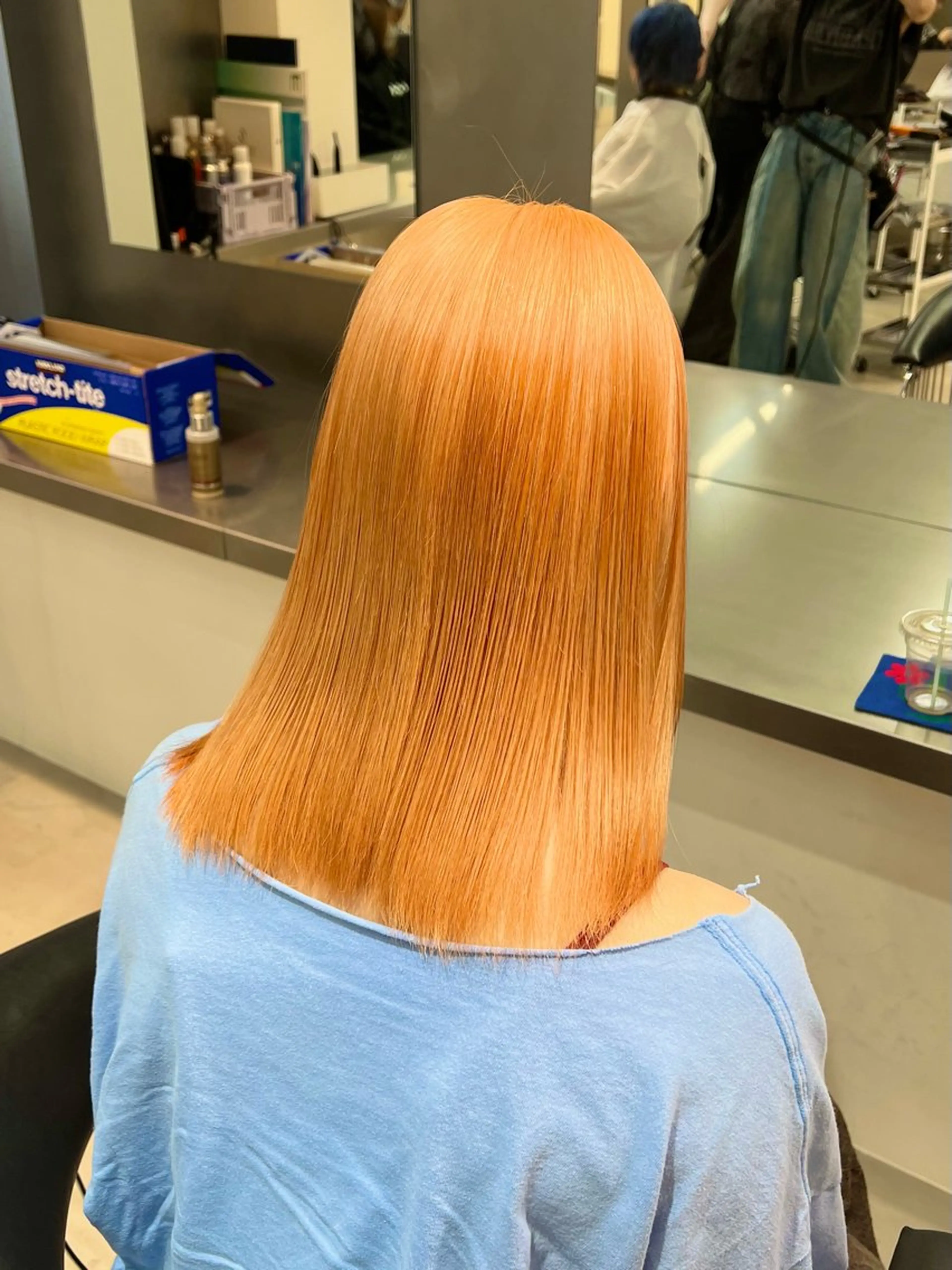 ミディアム カラー ブリーチ オレンジ カット ヘアカラー Ami ブリーチ/ハイトーンのヘアスタイル