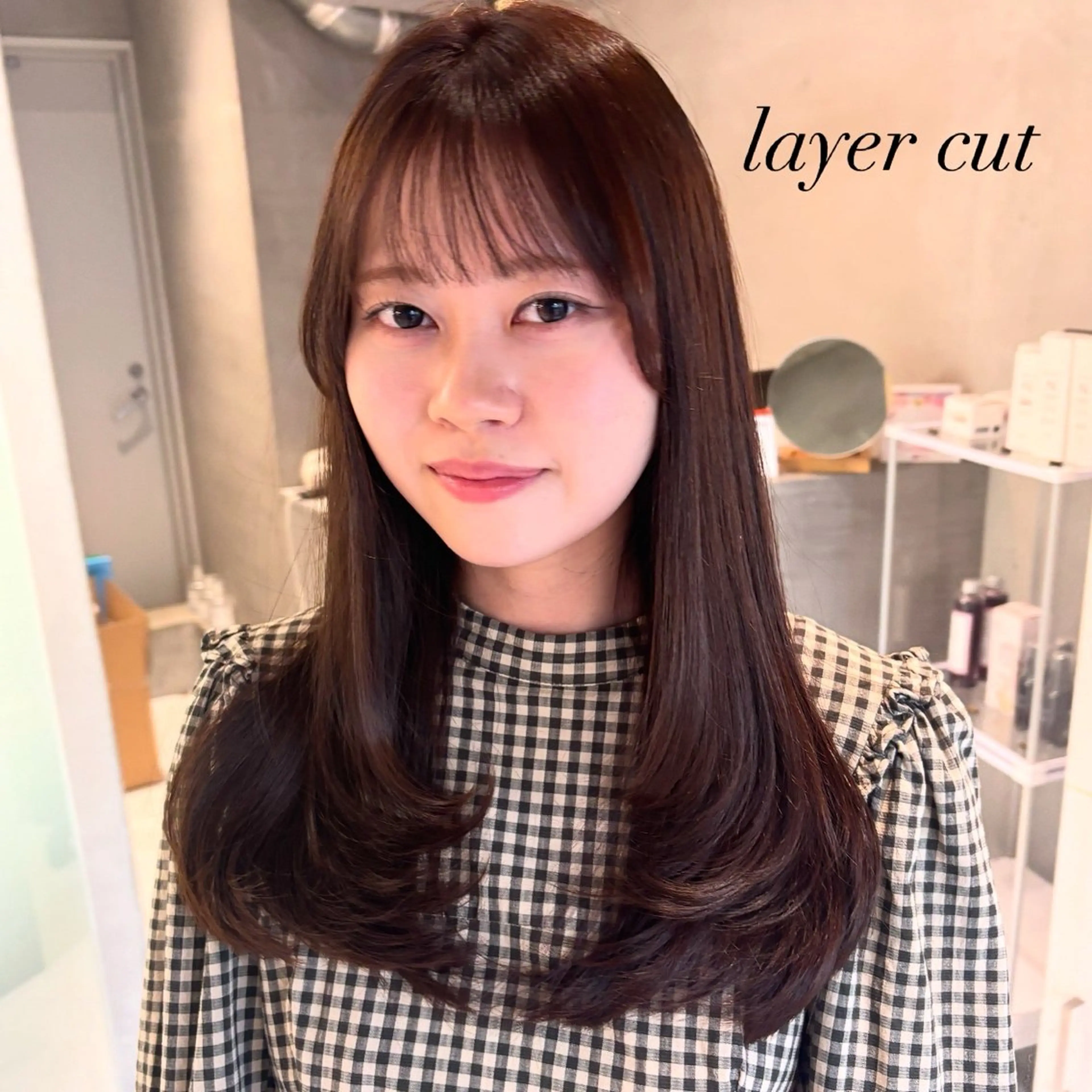 ロング レイヤーカット カット ヘアカラー まお♡レイヤーカット ×色っぽstyleのヘアスタイル