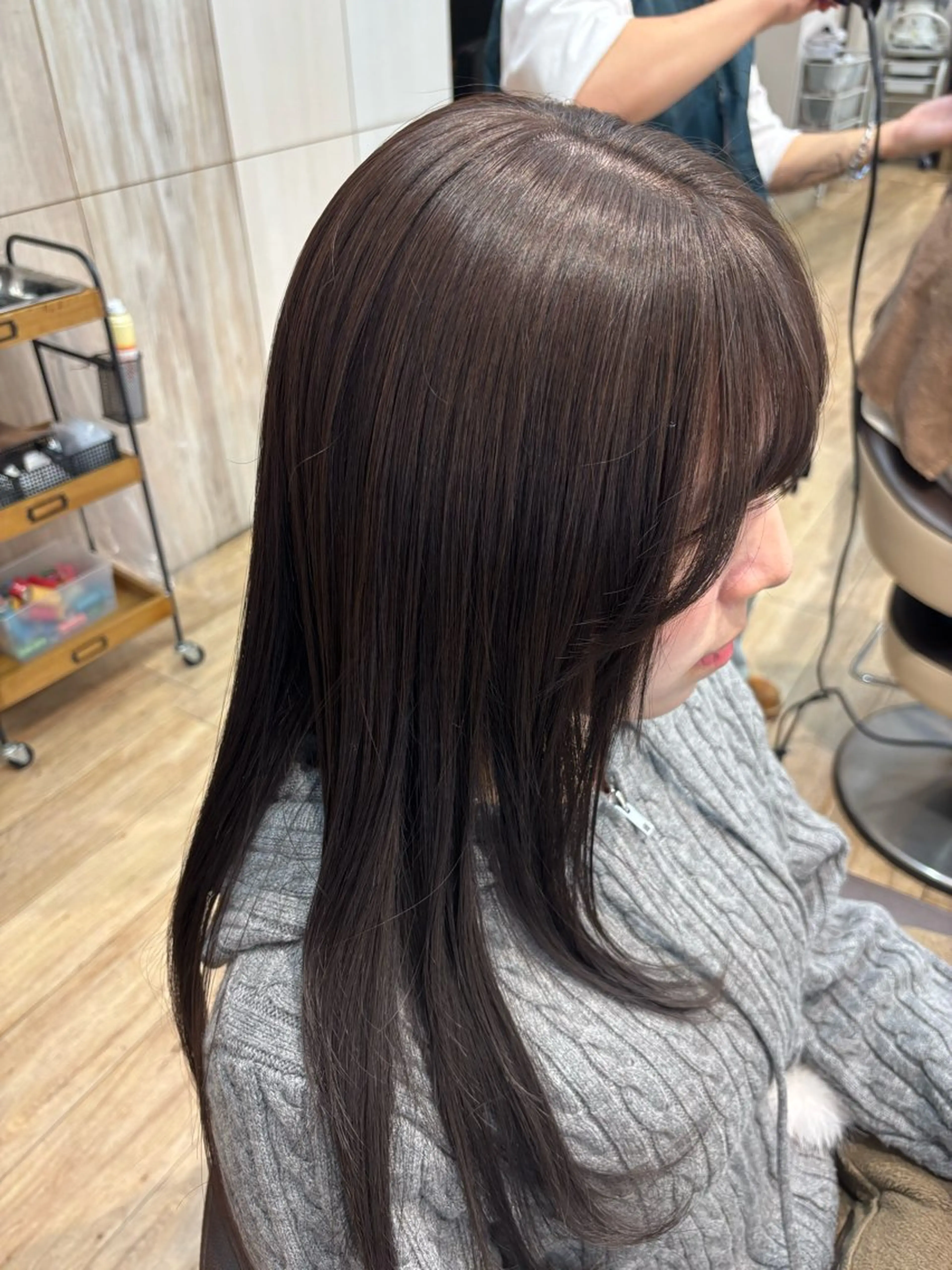 ロング ヘアカラー トリートメント ゆうこ🍀髪質改善/ ストレート/艶カラーのヘアスタイル
