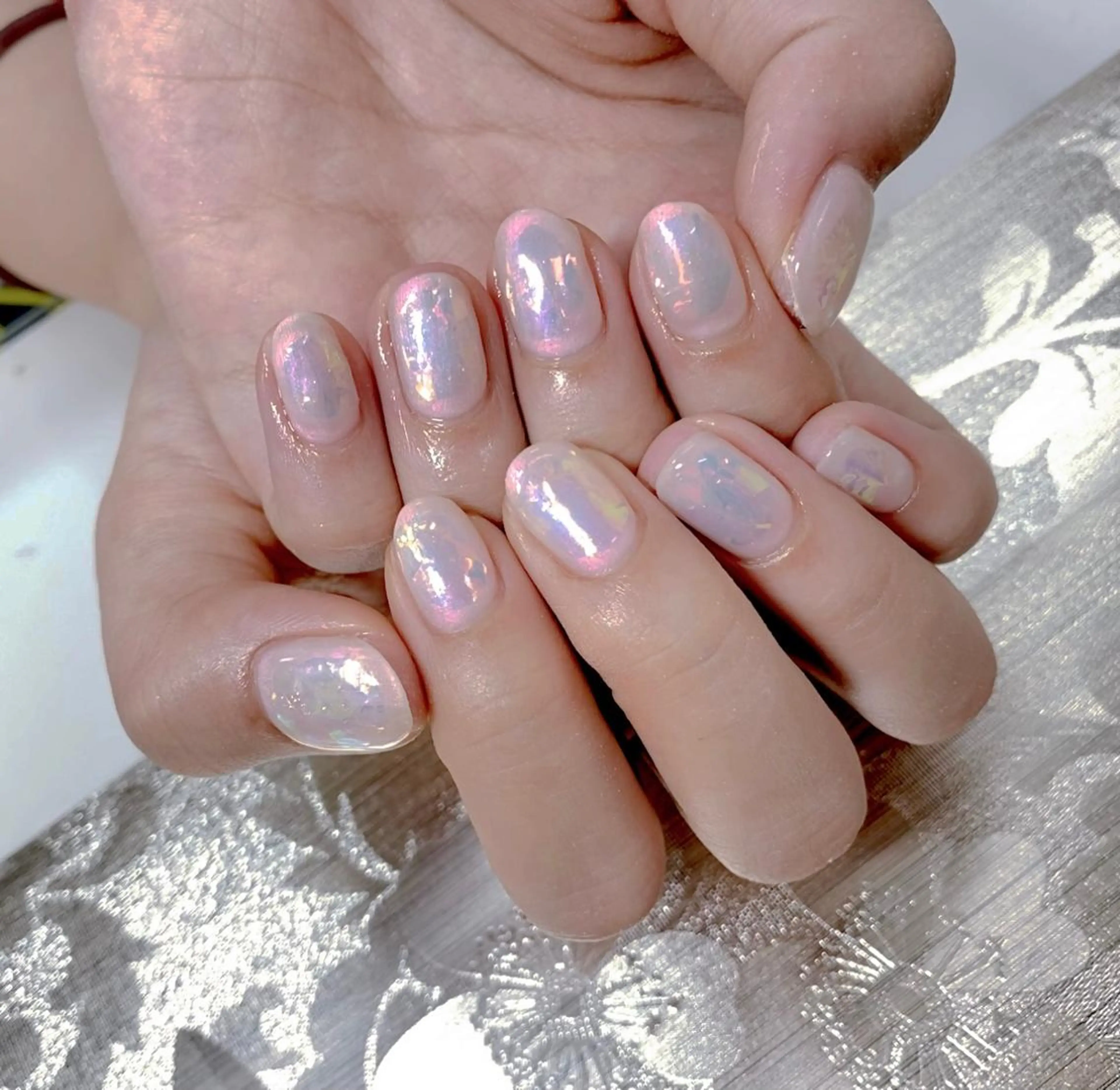 ネイル ハンドネイル I-nailロング /ワンホン/キラキラのネイルデザイン