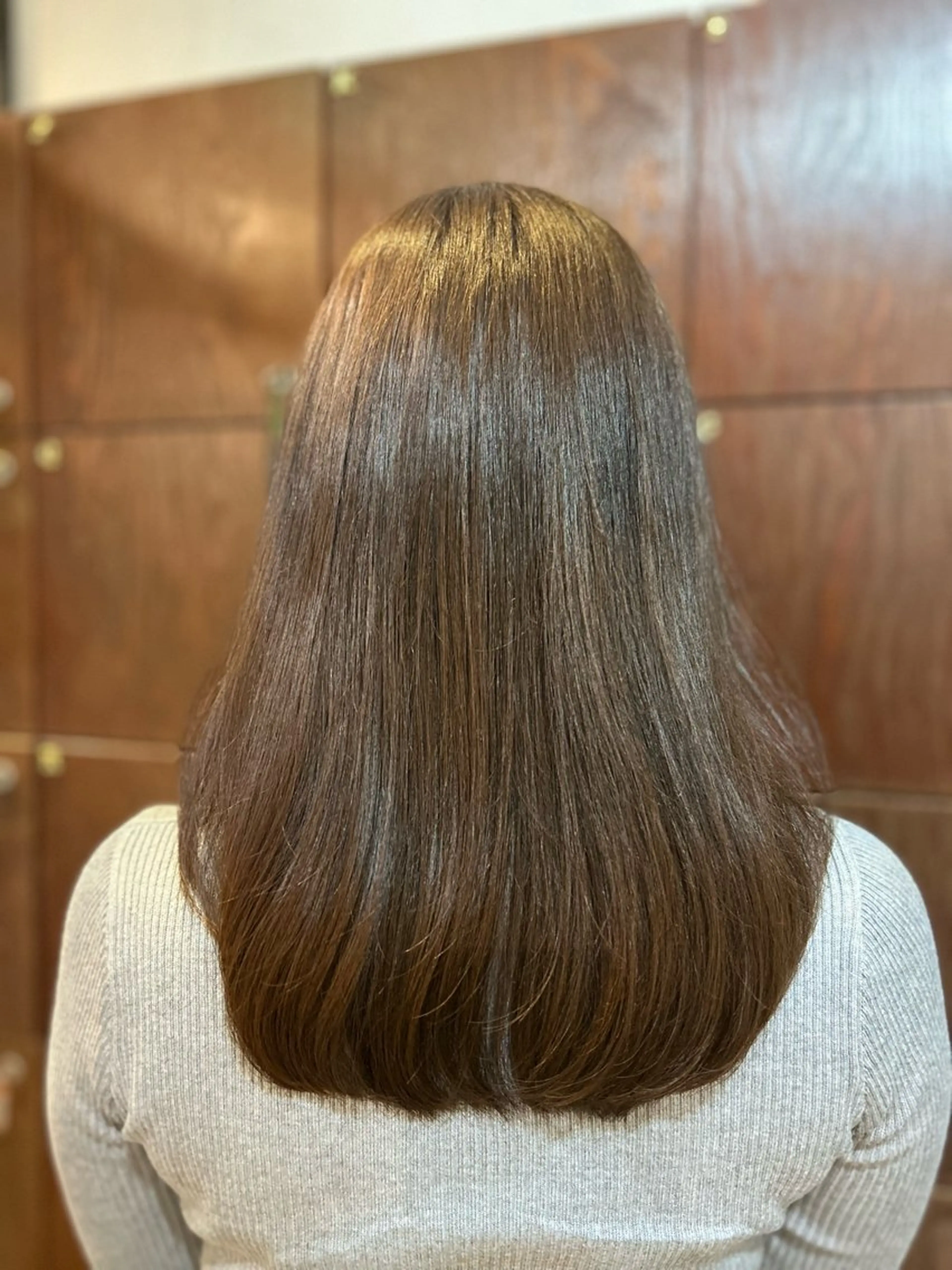 ロング くせ毛 顔まわりレイヤー 顔周りカット レイヤーカット ロング 💜ひな💜縮毛矯正 /透明感/韓国ヘアのヘアスタイル