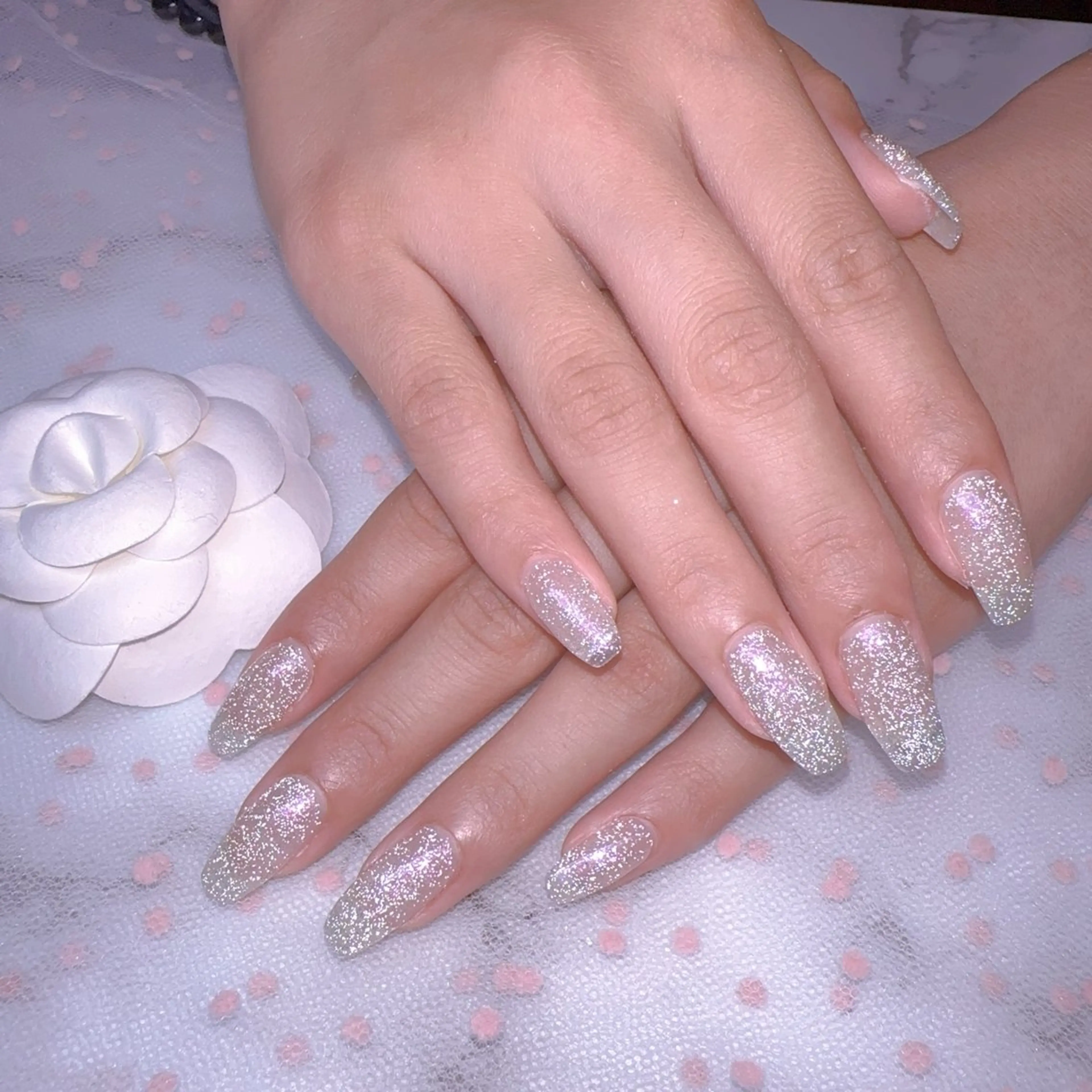 ネイル オーロラネイル フットネイル 韓国ネイル ラメ(グリッター) ラメグラデーション ハンドネイル Belle nail salon 新小岩のネイルデザイン