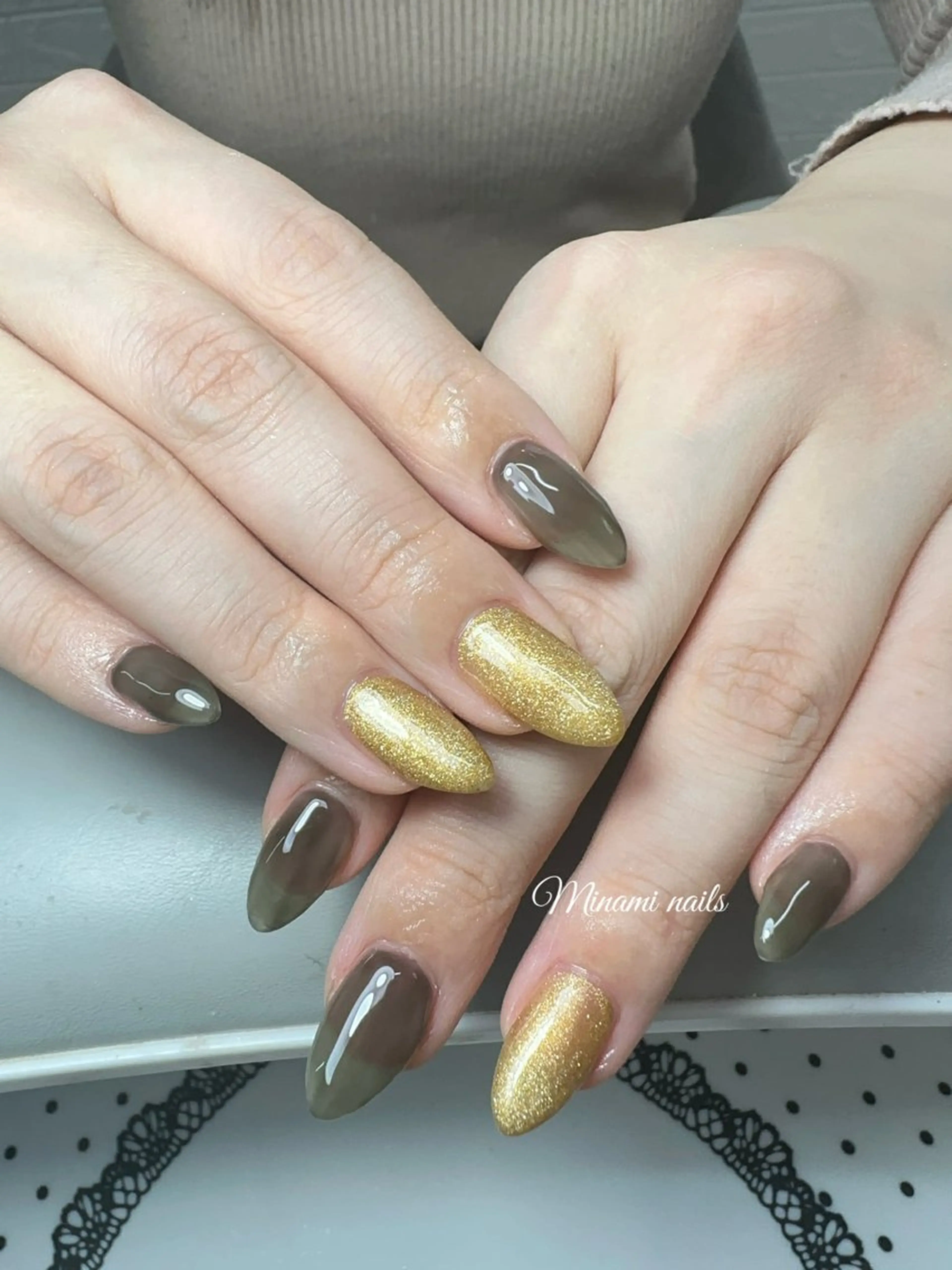 ネイル アートネイル オーロラネイル ガーリー キラキラネイル 韓国ネイル ハンドネイル Minami Nailsのネイルデザイン