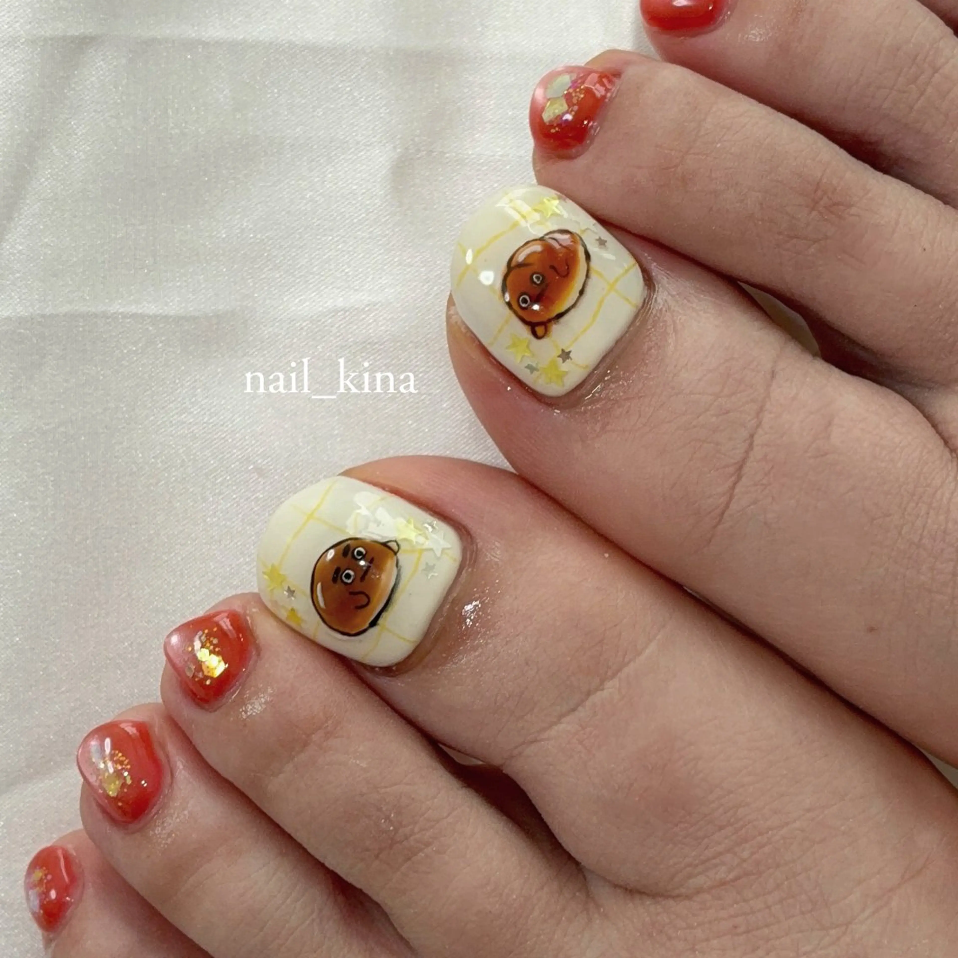 ネイル フットネイル ジェルネイル マグネットネイル パラジェル 春ネイル フットネイル nail_ kinaのネイルデザイン