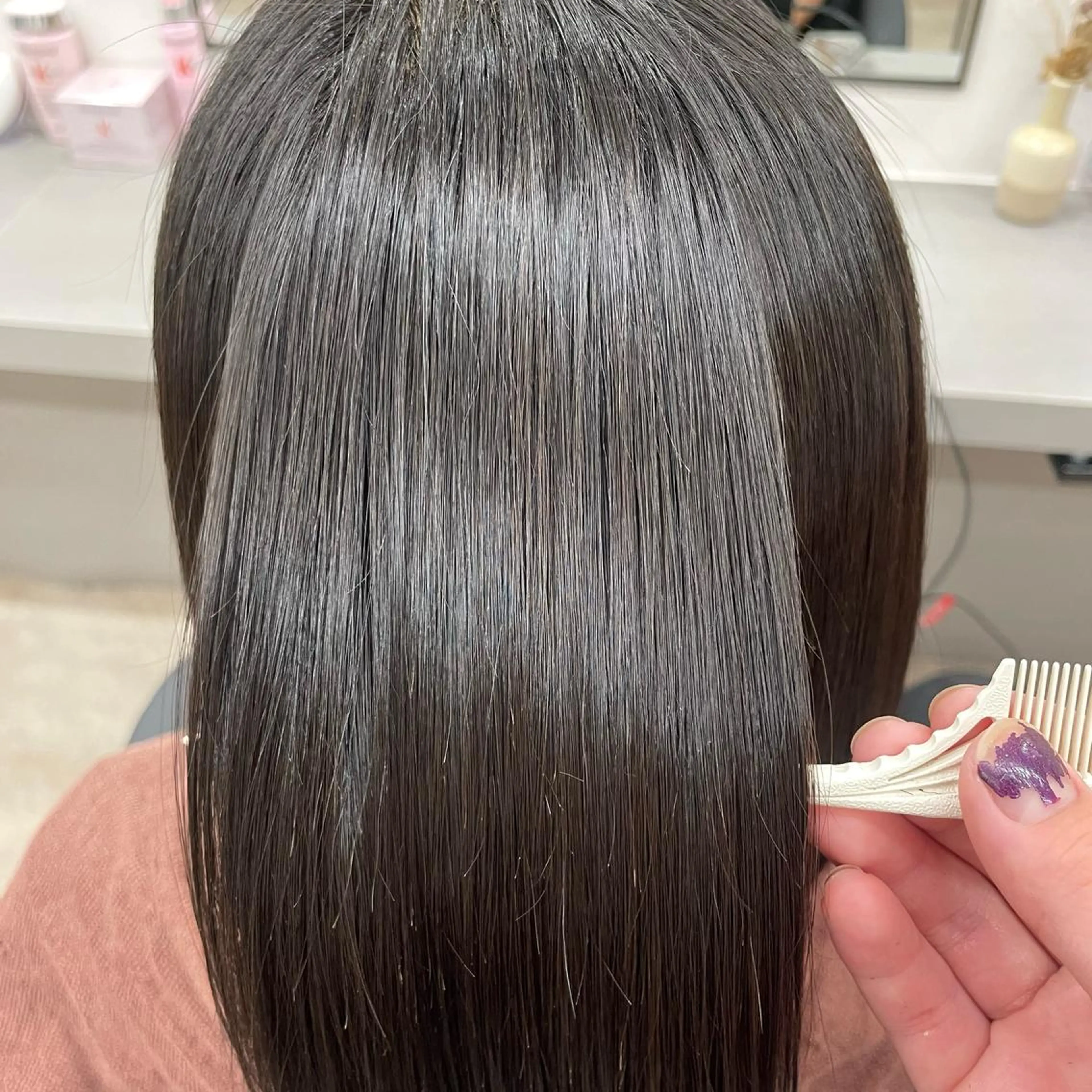 ミディアム パーマ ヘアアレンジ 🫧縮毛矯正/髪質 改善🫧熊野未来のヘアスタイル