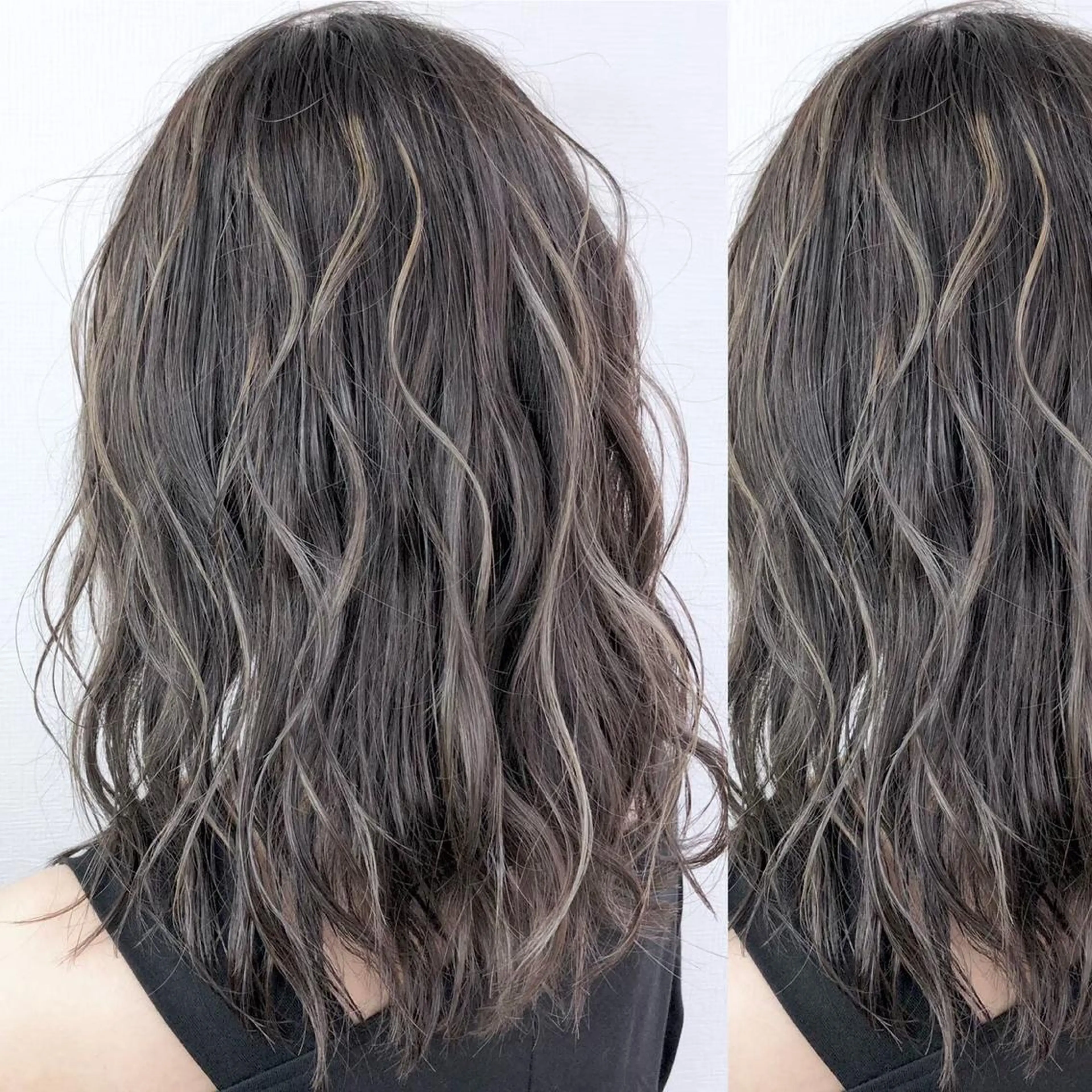 ミディアム カラー JuNブリーチに 縮毛矯正するプロのヘアスタイル