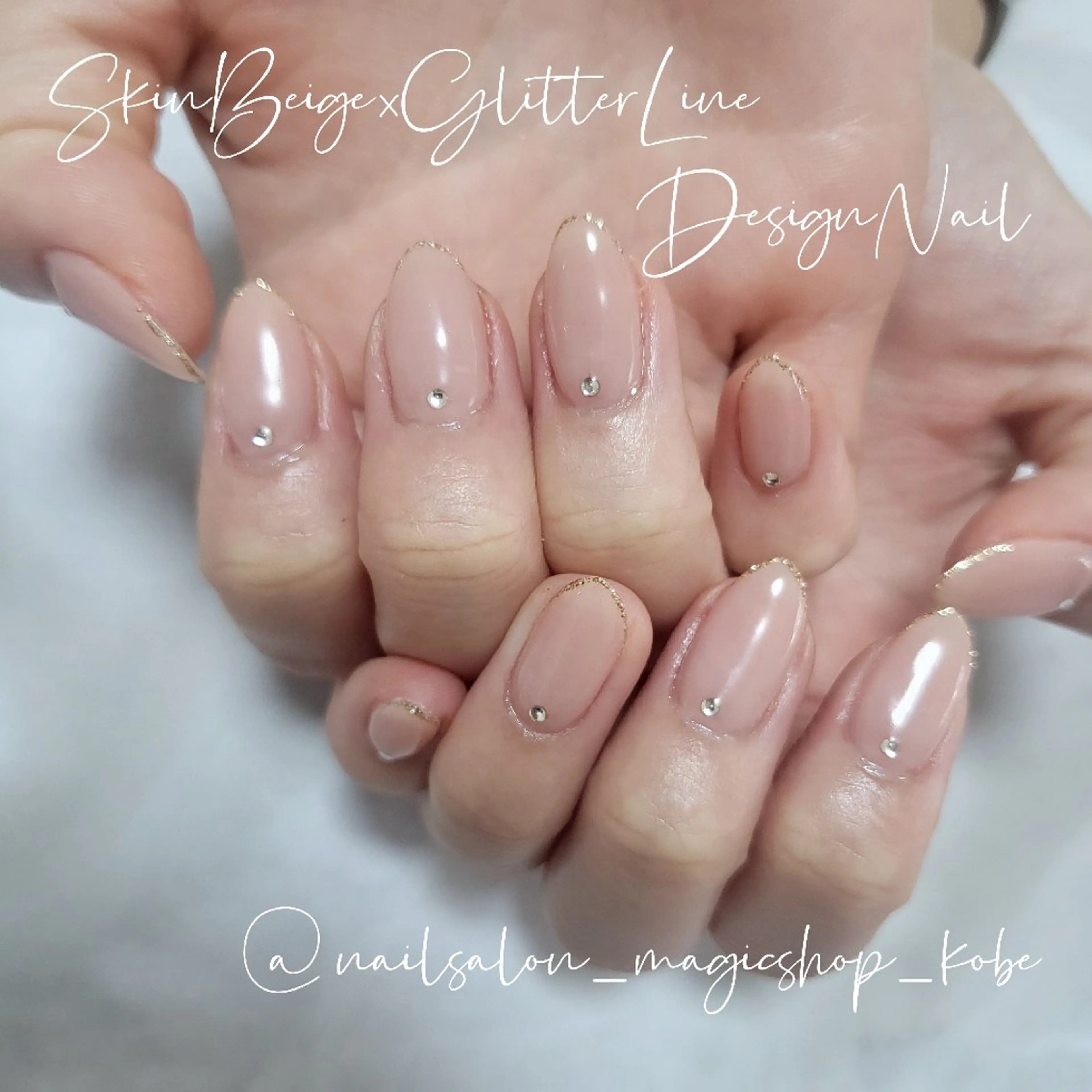 ネイル ジェルネイル ゴールド ラメ(グリッター) ワンカラーネイル ピンク ハンドネイル Nailsalon MagicShopのネイルデザイン