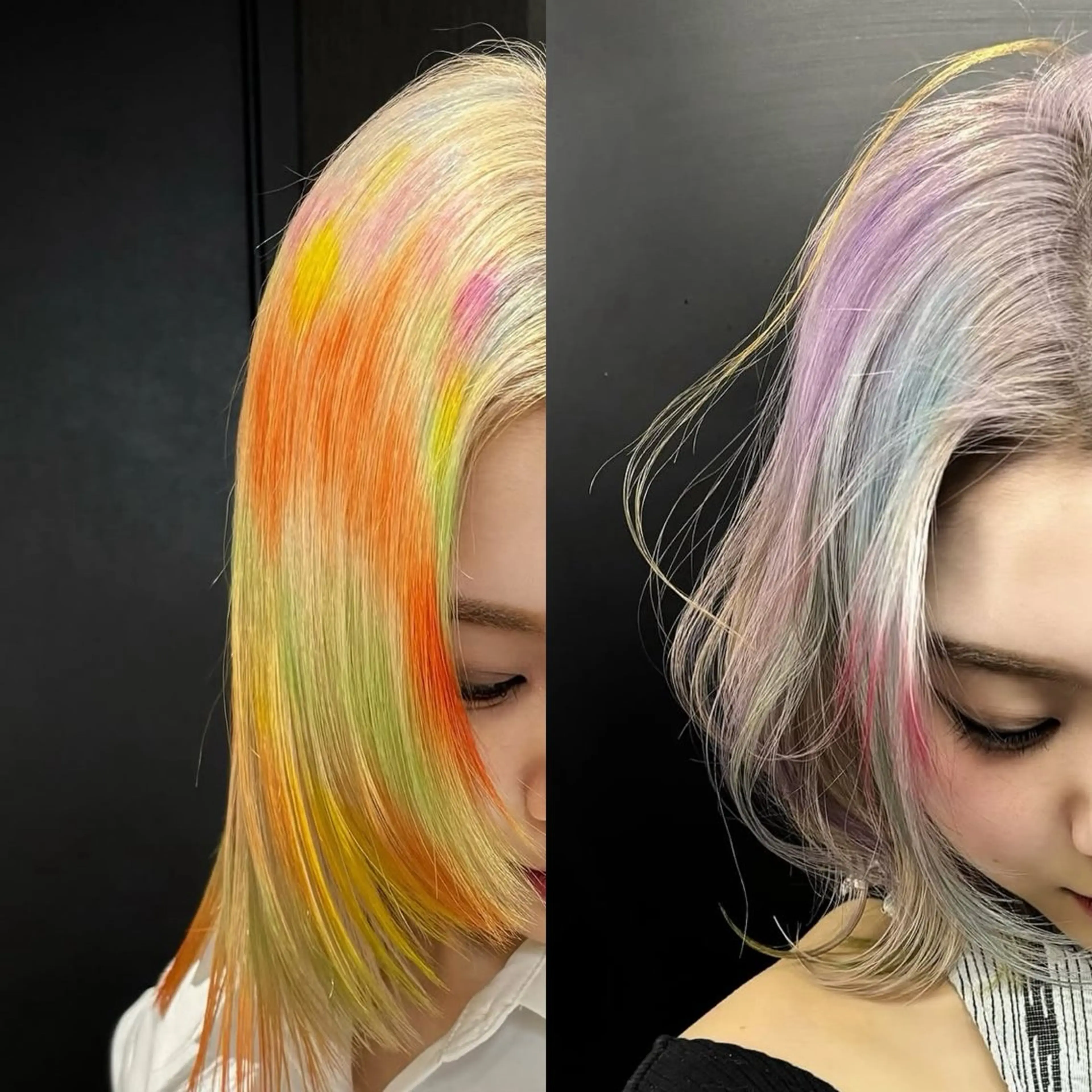 【🧚残留しない⁉️派手髪ハイトーン🧚】ケアブリーチ💎+パキッとカラー❤️‍🔥🎨+2stepトリートメント🫧の写真