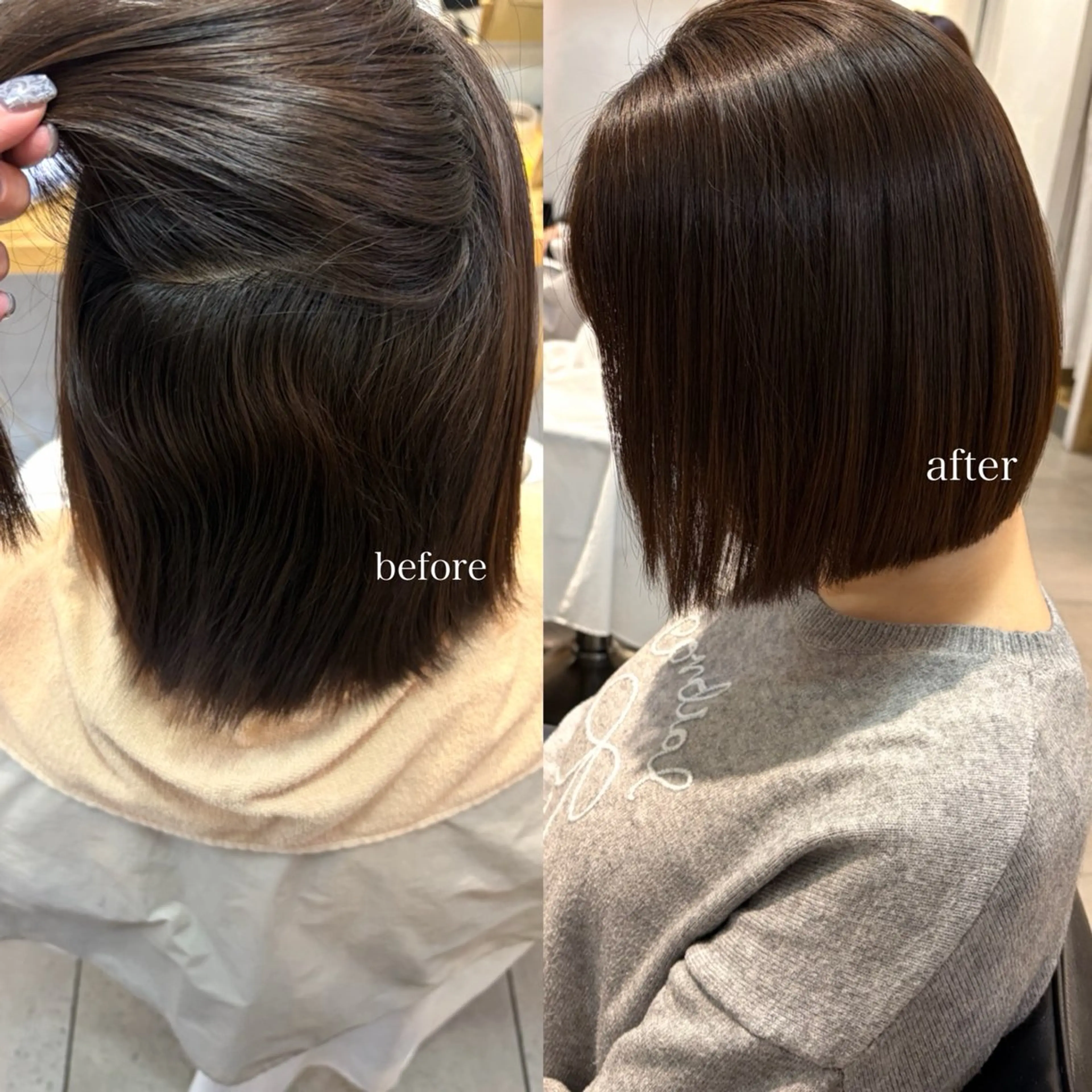 ショート カラー 縮毛矯正 縮毛矯正 縮毛/ベージュカラー Mariamu🫧のヘアスタイル