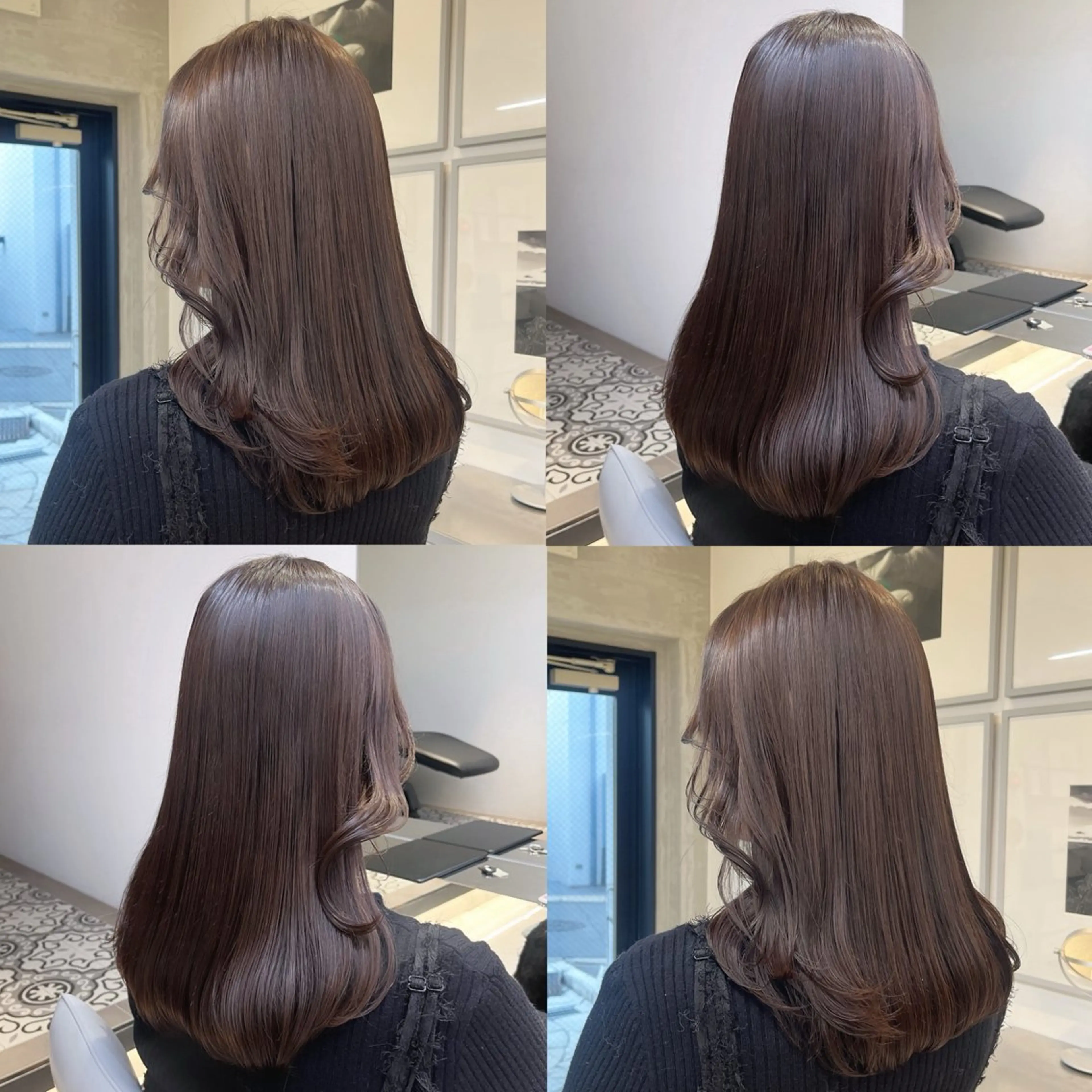 ミディアム カラー ブラウンカラー 透明感カラー ナチュラルブラウン オリーブブラウン シアーブラウン ヘアカラー トリートメント ヘッドスパ ヘアセット カジュアルを女っぽく 𝗮𝘆𝗮𝗰𝗼のヘアスタイル