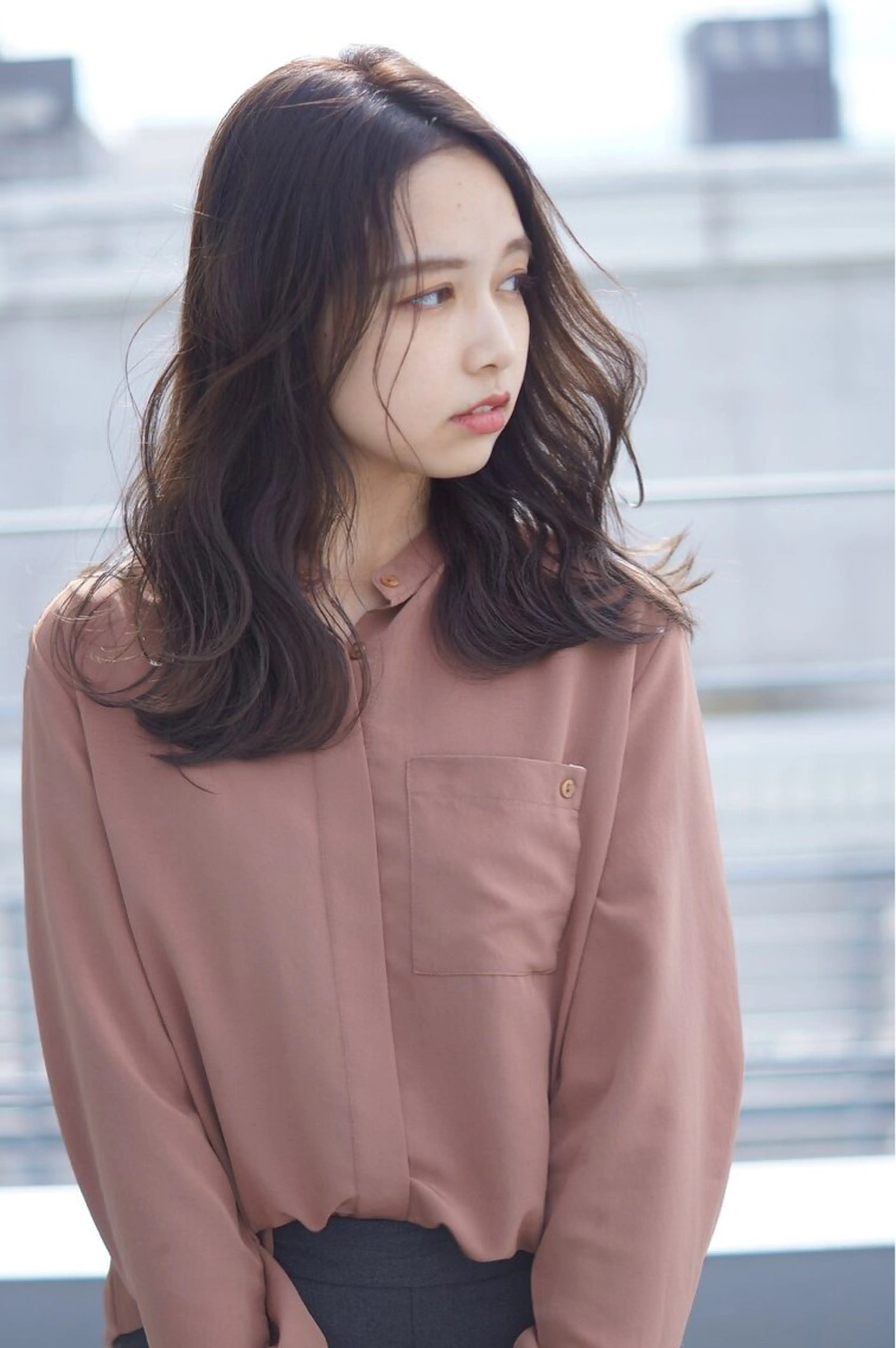 セミロング カット ヘアカラー トリートメント hoNua. 栄/透明感カラーのヘアスタイル