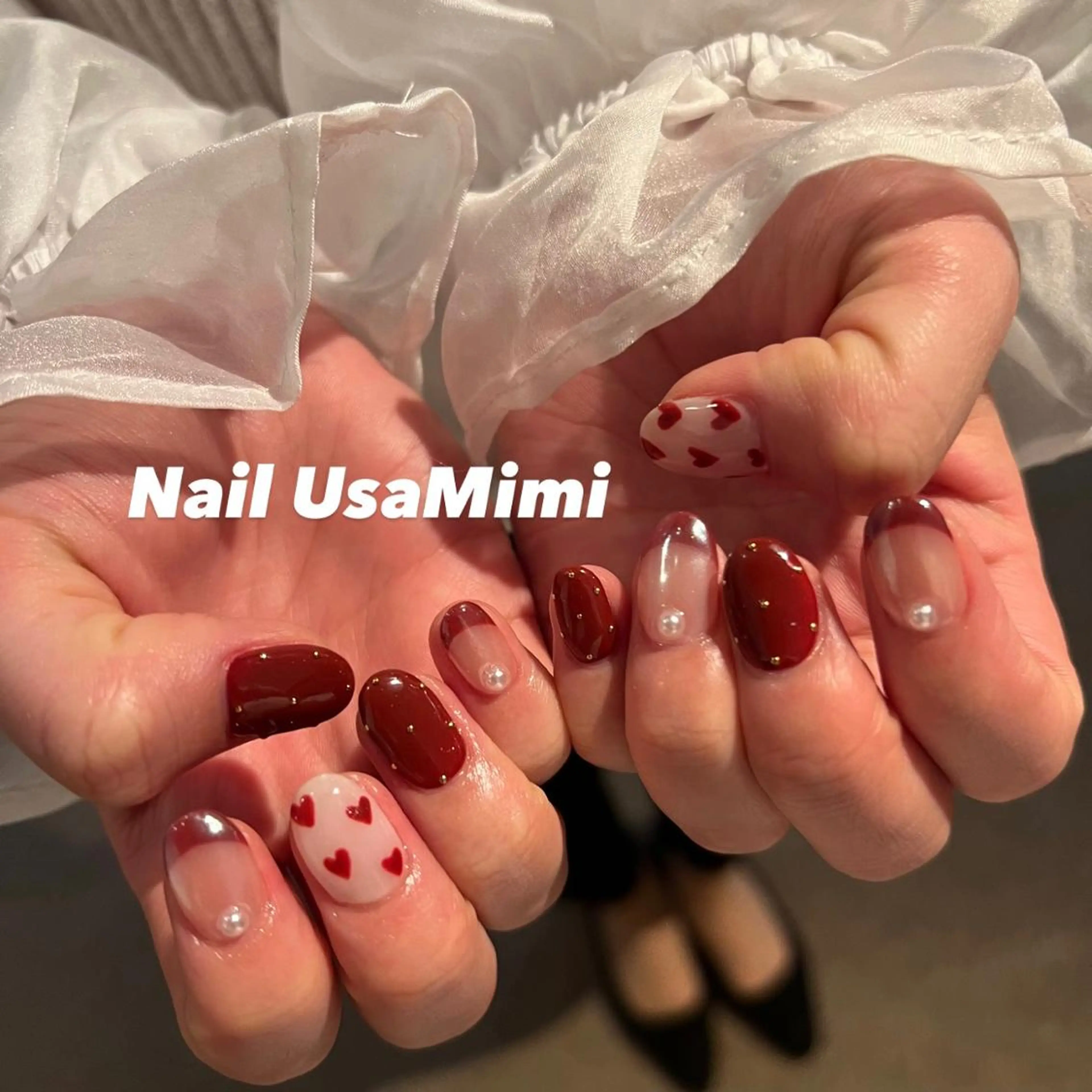 ネイル フットネイル ジェルネイル マグネットネイル 持ち込み ニュアンスネイル 本町ネイルNail UsaMimiのネイルデザイン