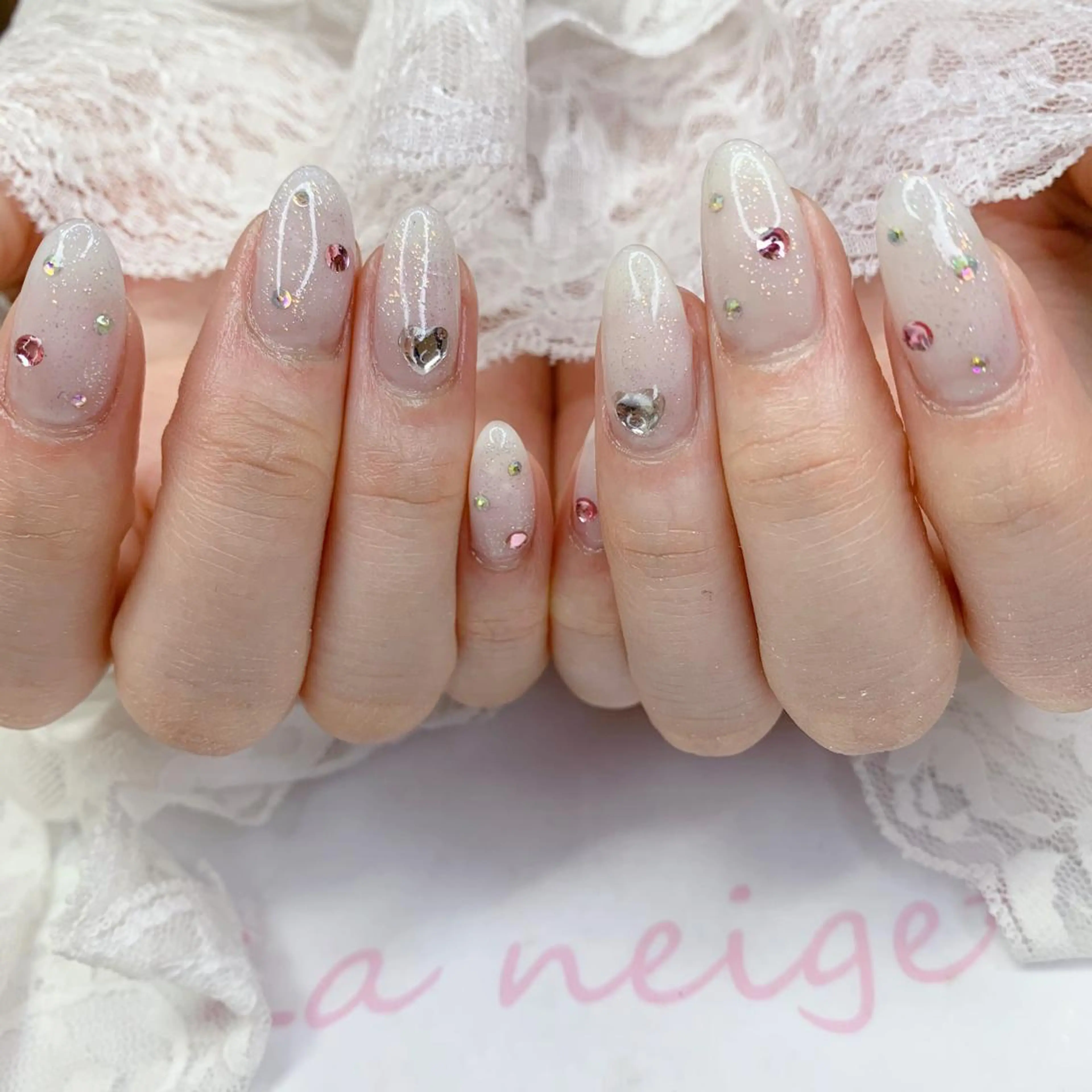 ネイル ハート La neige* yuki 🐩🌙のネイルデザイン