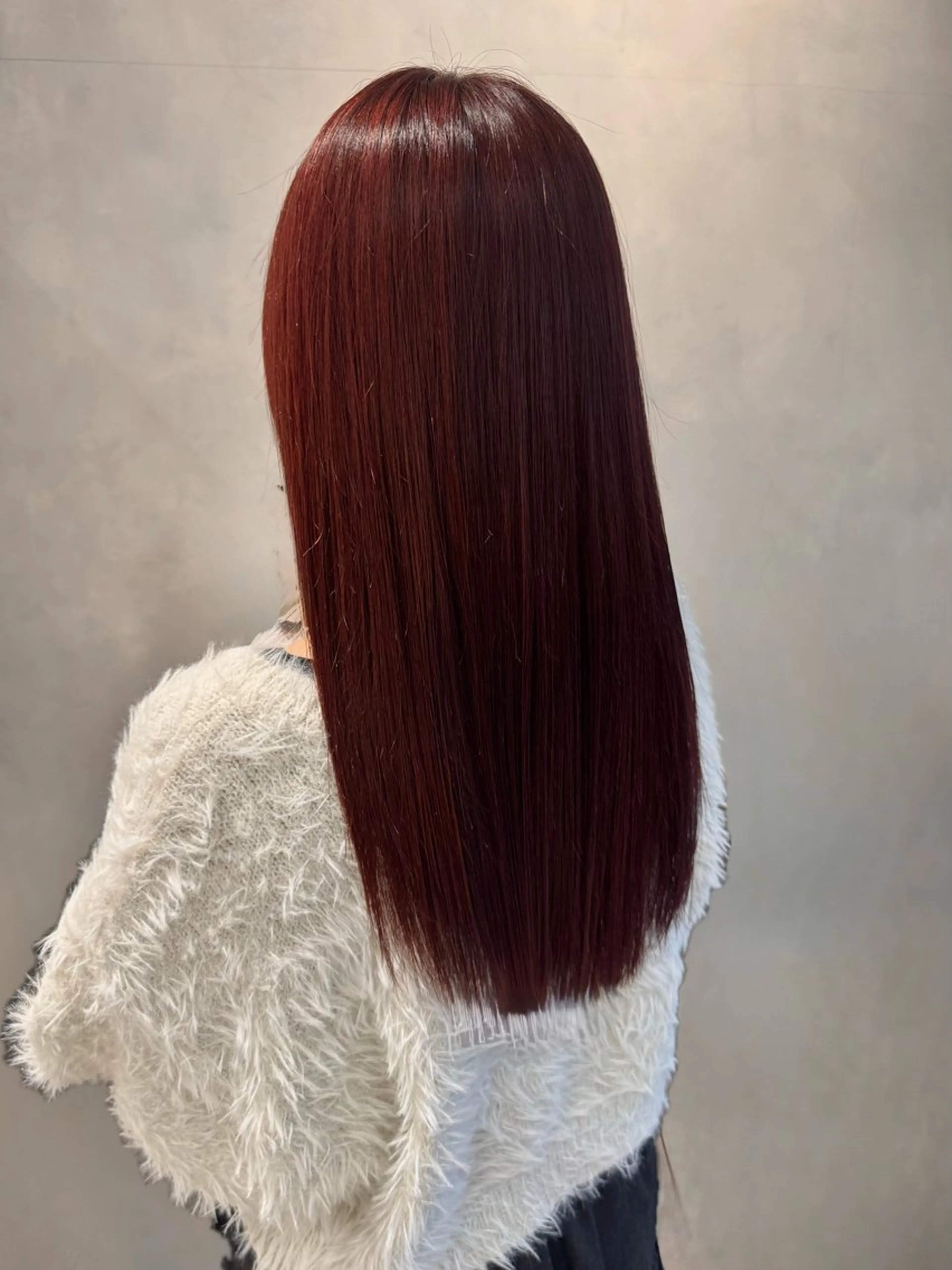 ロング カラー ブリーチ ブリーチなしカラー レッドカラー 髪質改善 清水 洋孝のヘアスタイル