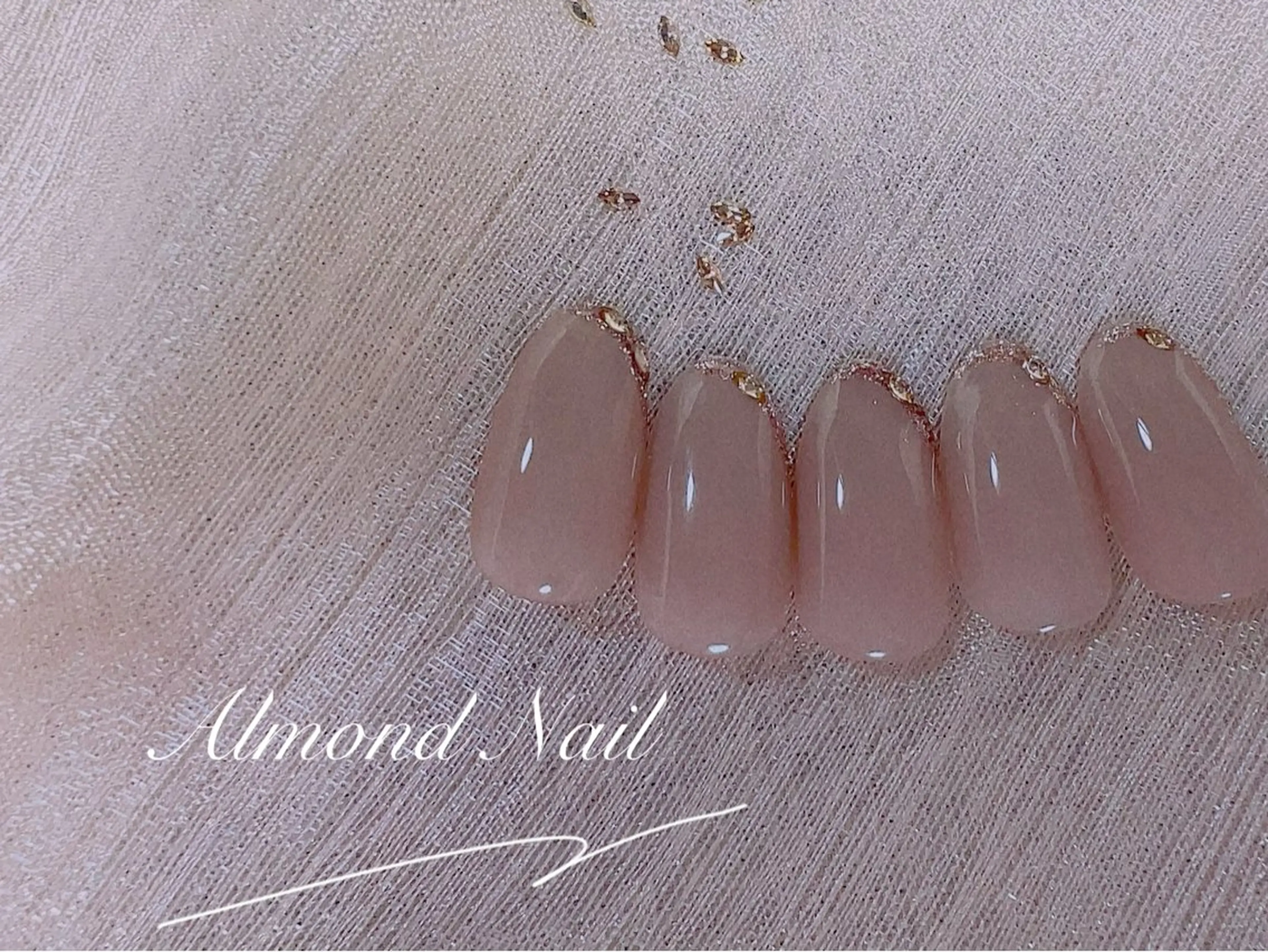 ネイル 長さ出し フラッシュネイル フットネイル フレンチネイル ジェルネイル Almond Nail 亀戸のネイルデザイン