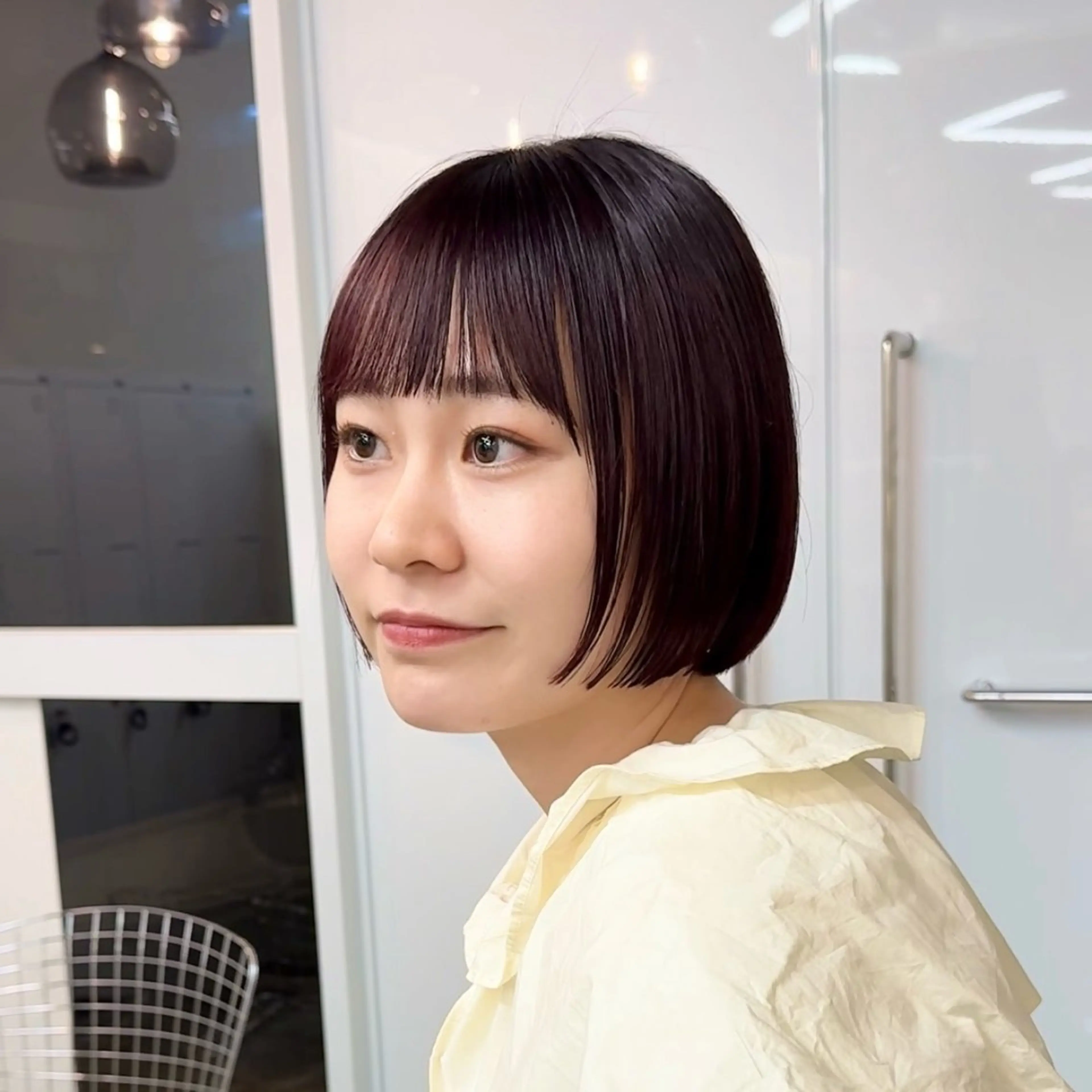 ショート ボブ カット ヘアカラー クロスパーマ× 透明感カラー✂︎のヘアスタイル