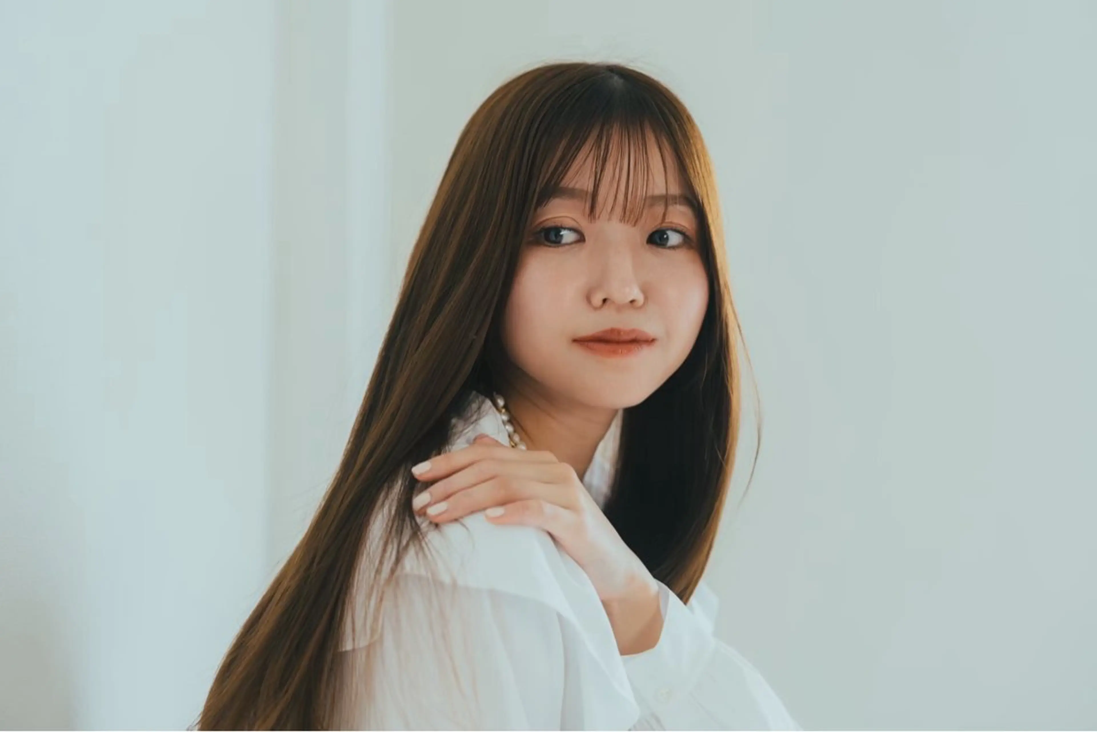 ロング カット 縮毛矯正 トリートメント 酸性ストレート/ブリ ーチなしWカラー河本のヘアスタイル